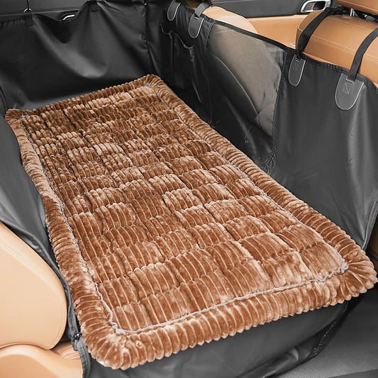 HiPetpy Backseat Dog Bed Mat for Car, Non-Slip Dog Bed for Car Back Seat, Soft & Cozy Dogs Blanket, Washable Travel Pet Mat Seat Protector for Cars, SUVs, Trucks