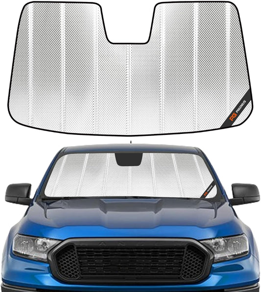 Windshield Sun Shade for Ford Ranger 2019-2023. Reflective Aluminum Film Front Window Sunshade B