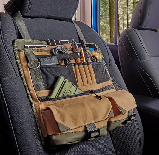 High Road Front Seat Organizer with Laptop Sleeve, Filing, Electronic and Work Supply Compartments, 12 pocket Car Office Passenger Seat Organizer