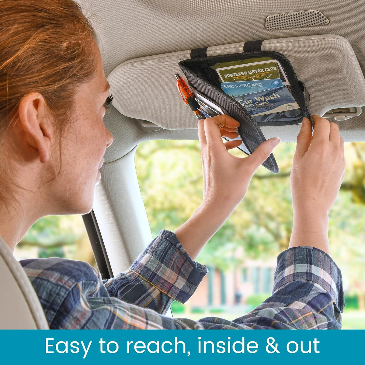 Sun Visor Registration and Insurance Card Holder and Car Document Holder