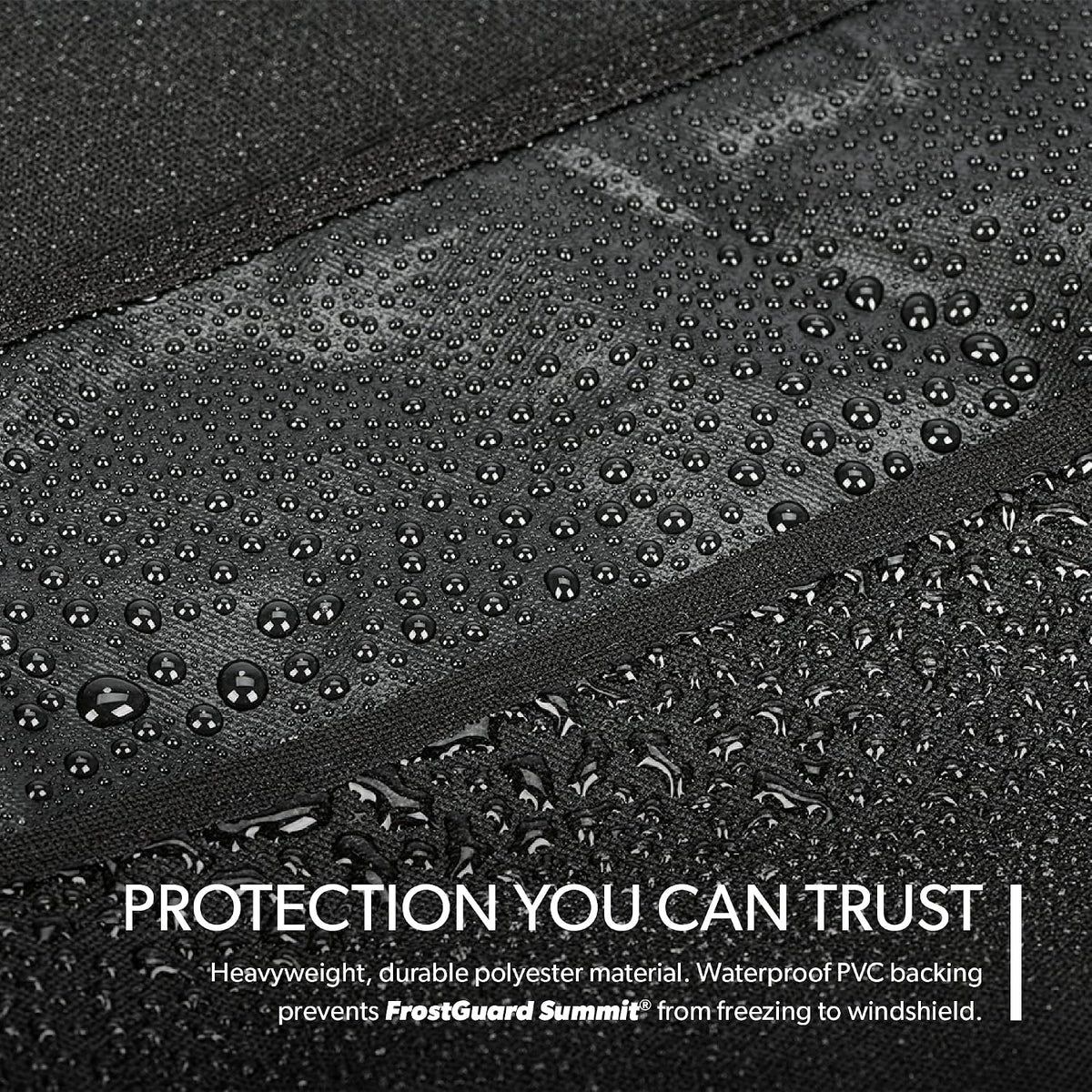 FrostGuard Summit | Full-Coverage Car Windshield Cover for Ice and Snow and Frost - Covers Sunroof, Front Windshield, Front Side Windows and Side-View Mirrors - Universal Fit for Most Vehicles - Black