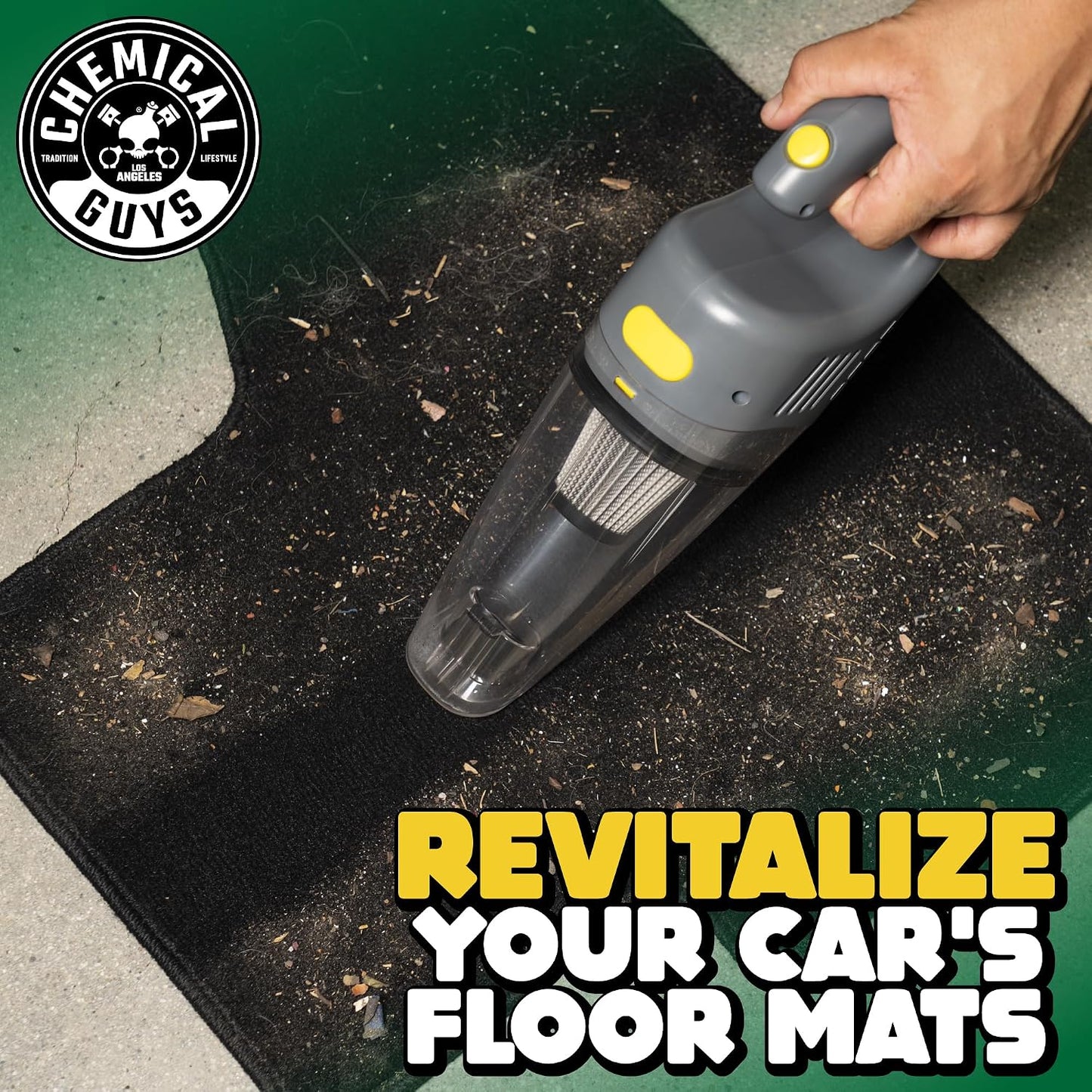 Chemical Guys EQP410315 DetailVac Handheld Portable Car Vacuum with Carpet & Upholstery Fabric Cleaning Kit (Great for Cars, Trucks, SUVs, RVs & More), 4 Item Kit