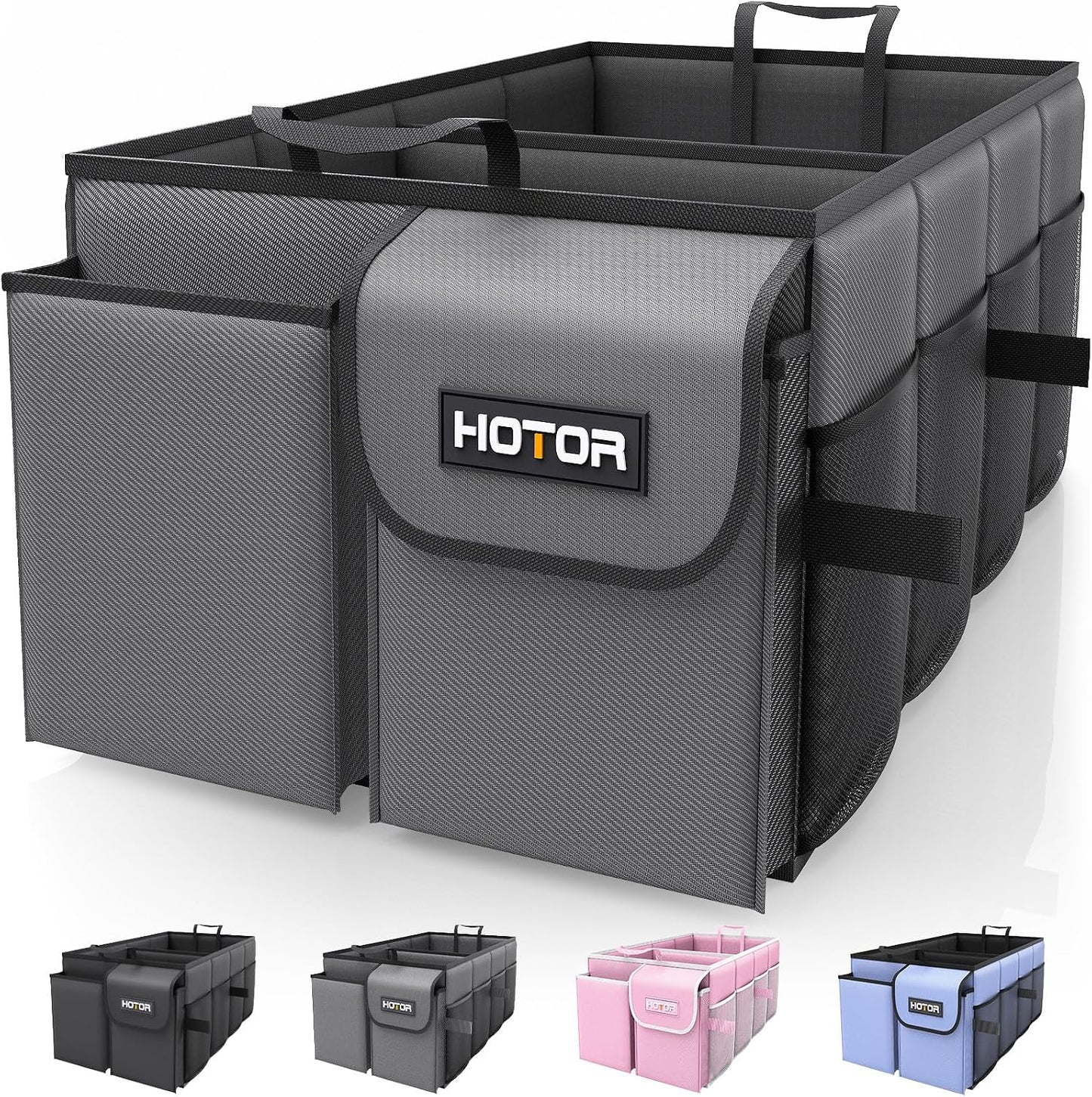 HOTOR Trunk Organizer for Car - Car Organizer, Foldable Trunk organizer for SUVs & Sedans, Sturdy Organization for Car Accessories, Tools, Sundries, Deep Teal, 2 Compartments, 21.3"×12.6"×10.6"