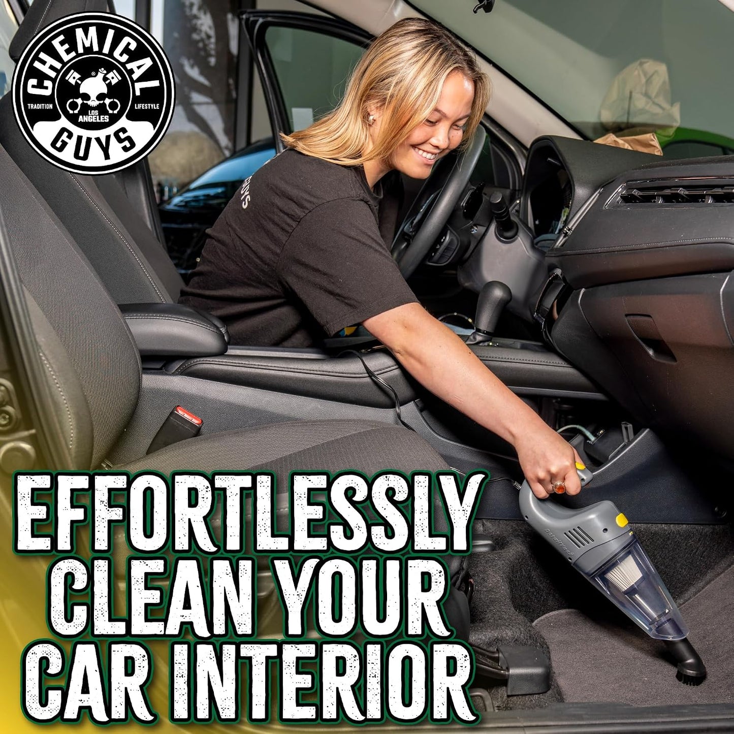 Chemical Guys EQP410315 DetailVac Handheld Portable Car Vacuum with Carpet & Upholstery Fabric Cleaning Kit (Great for Cars, Trucks, SUVs, RVs & More), 4 Item Kit