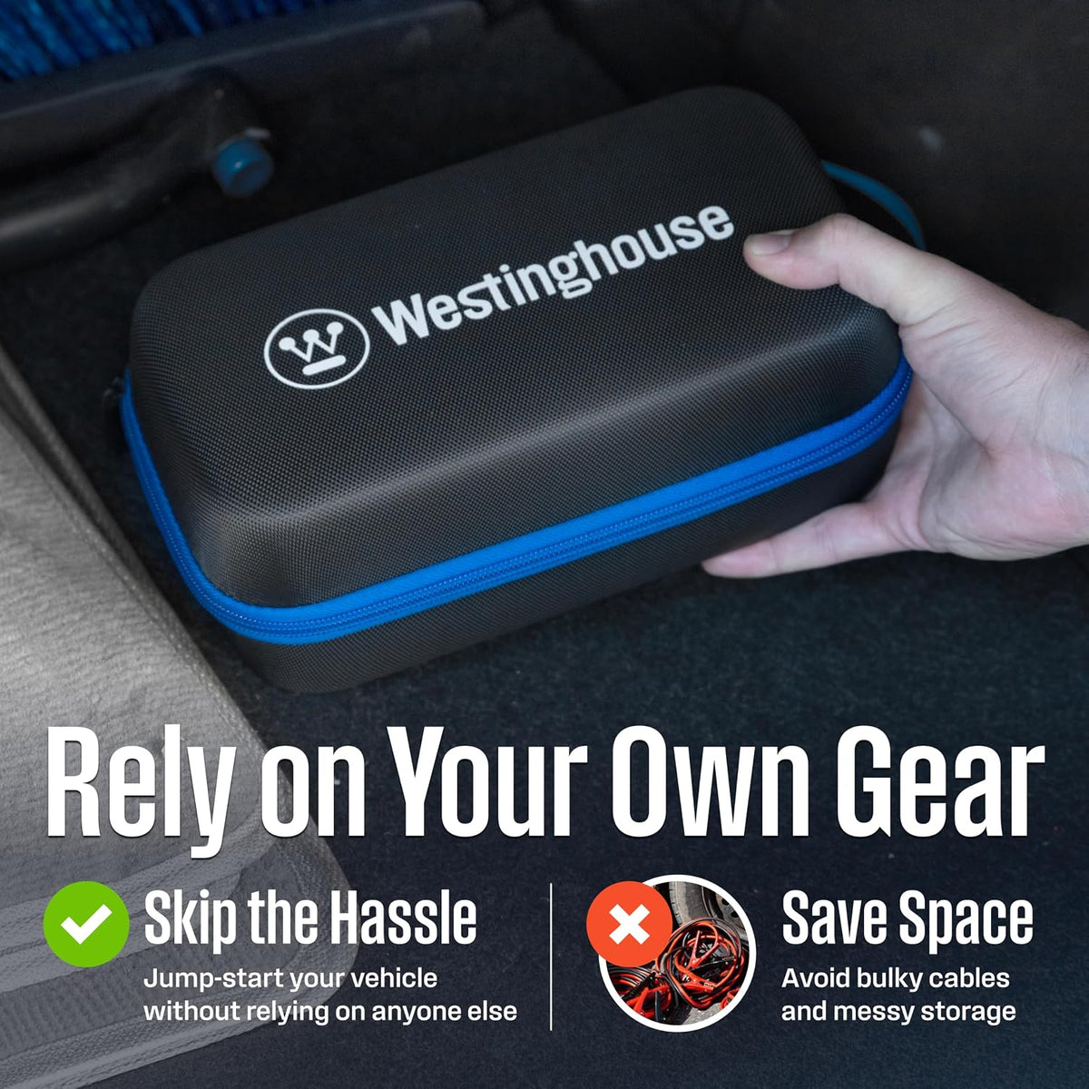 Westinghouse 4000A Portable Jump Starter & USB Power Bank - 12V Car Battery Booster Pack Jump Box for Up to 9.0L Gas & 7.0L Diesel Engines, Bright LED Flashlight, IP65 Rated Waterproof Housing