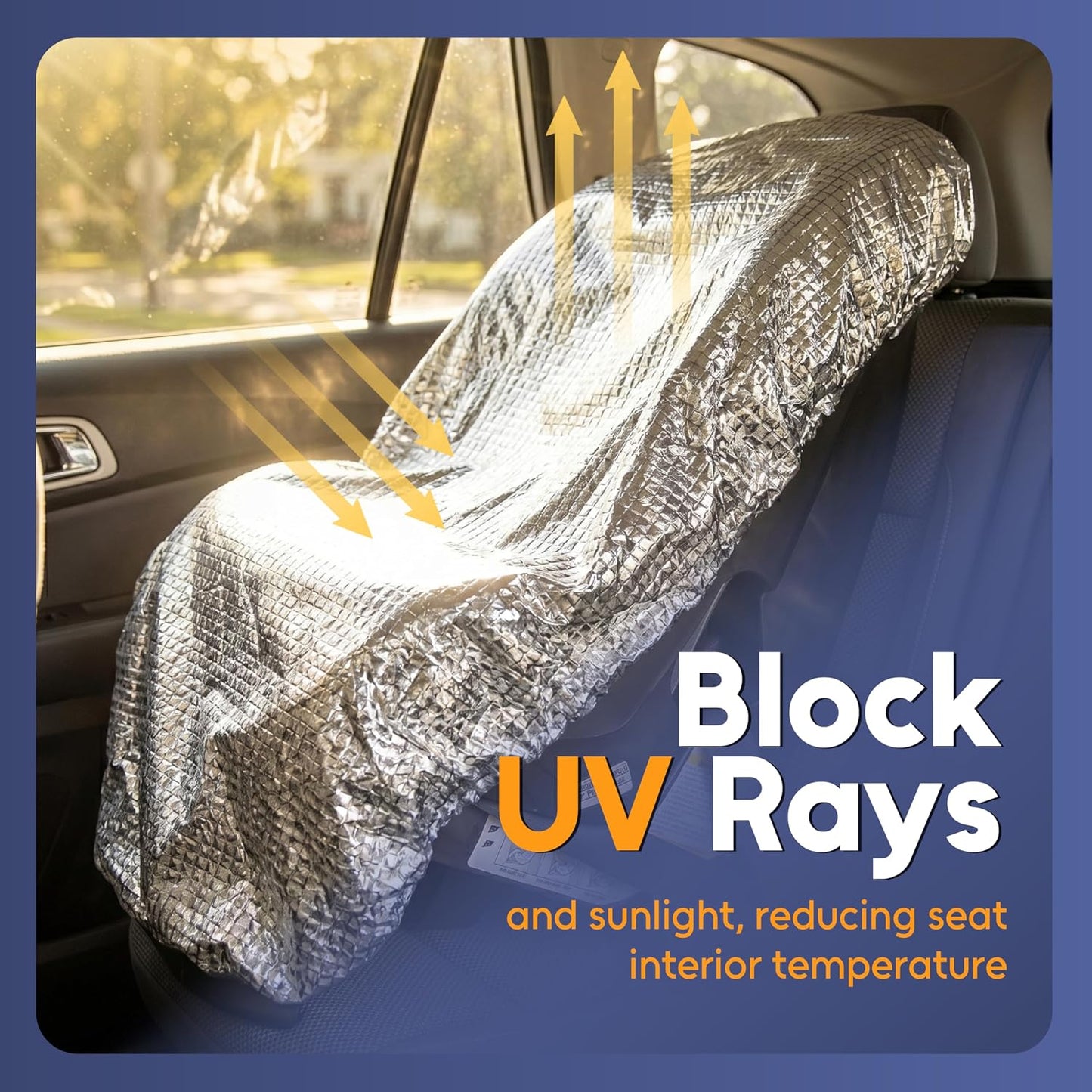 Mommy's Helper Car Seat Sun Shade Cover, Heat Reflective Protector | Universal Fit, Blocks Sun & UV, Reduces Heat Buildup, Baby & Toddler Car Seats, Easy Storage