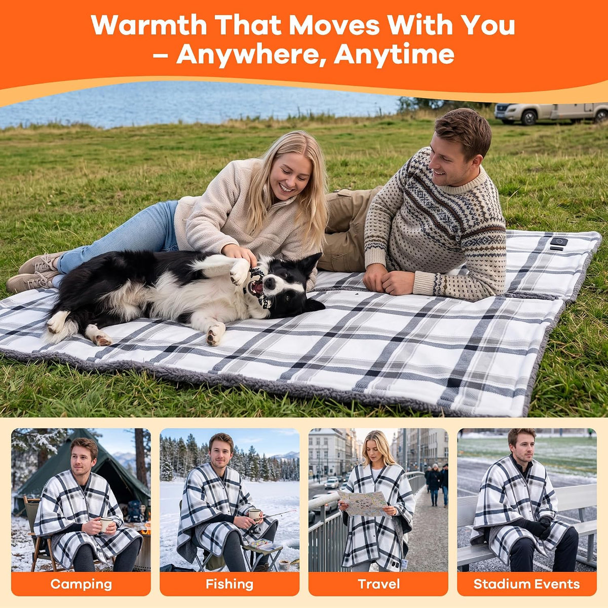 Garvee Wearable Heated Car Blanket 12V – Electric Travel Blanket