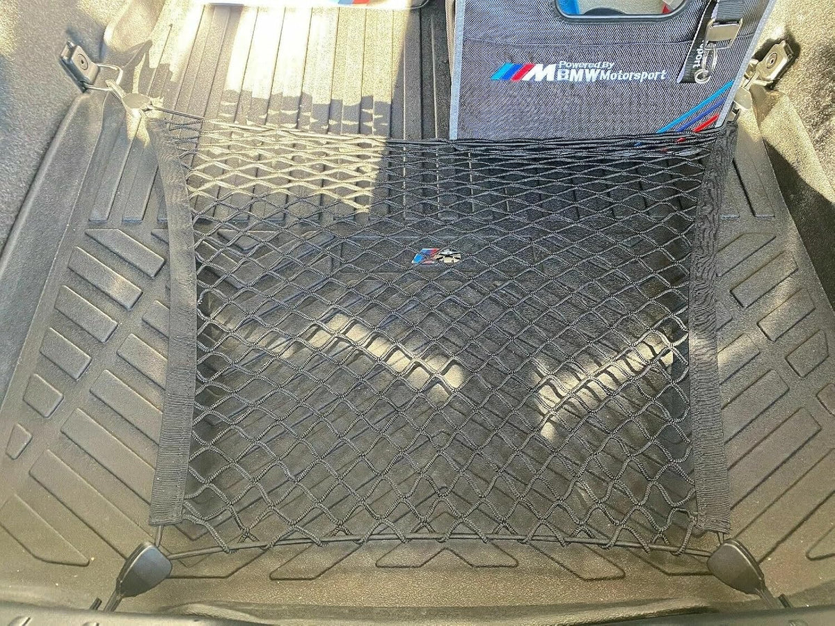 Trunk Organizer Cargo Net for BMW 5-Series 1999-2023 – Floor Style Cargo Net for Sedan – Premium Mesh Car Trunk Organizer Vehicle Carrier Storage – Compatible with BMW 5-Series
