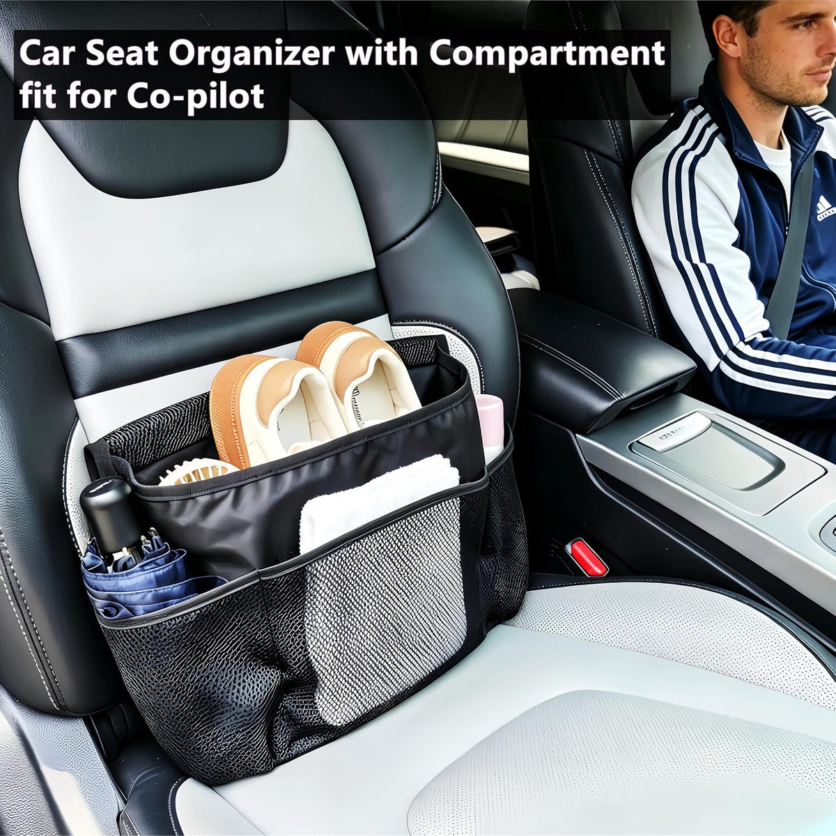 Car Seat Organizer with Compartment,Passenger Seat Organizer