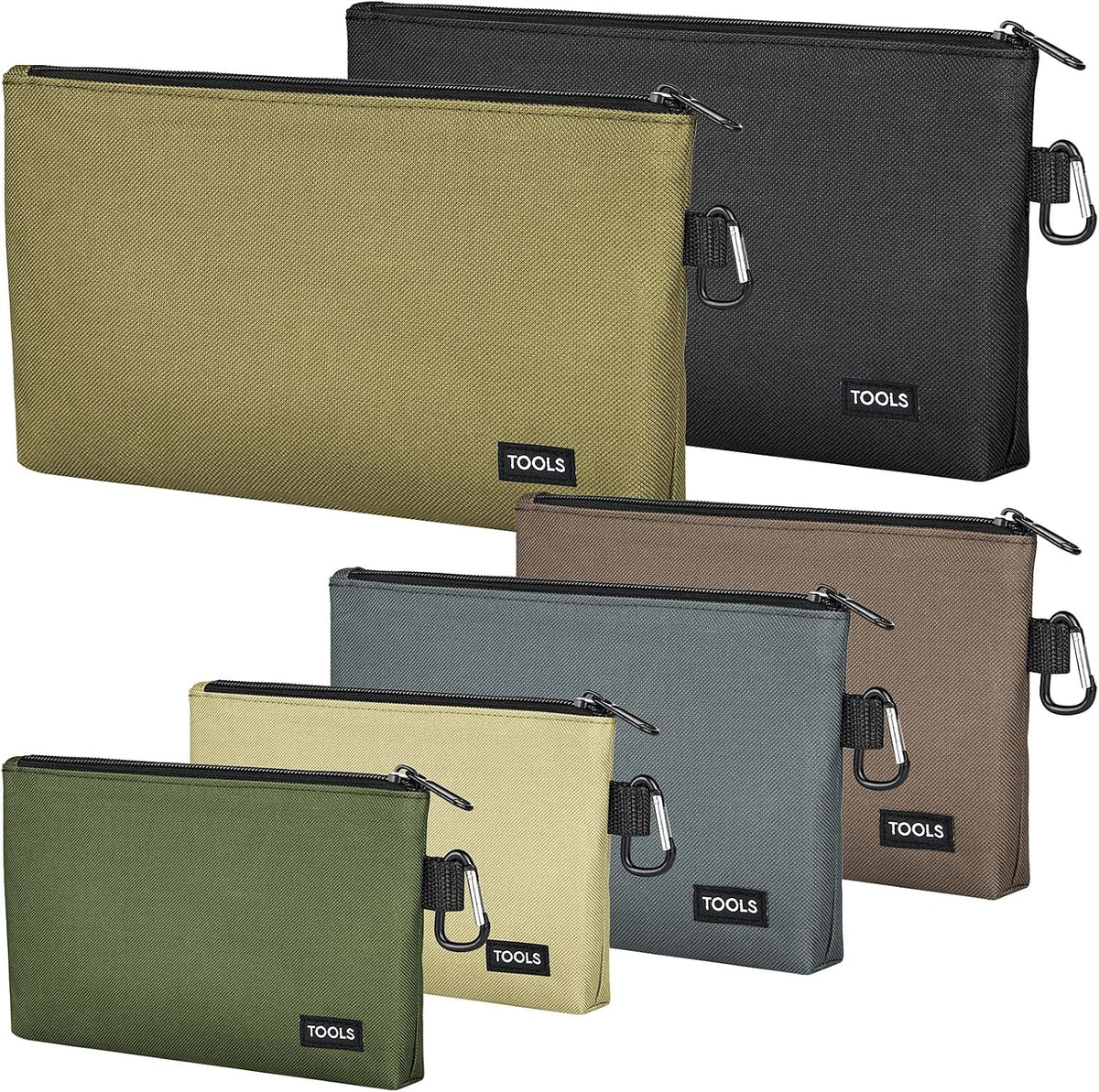 6 Pack Tool Bag Zipper Pouch, Premium Tool Pouch, Utility Storage Organizer