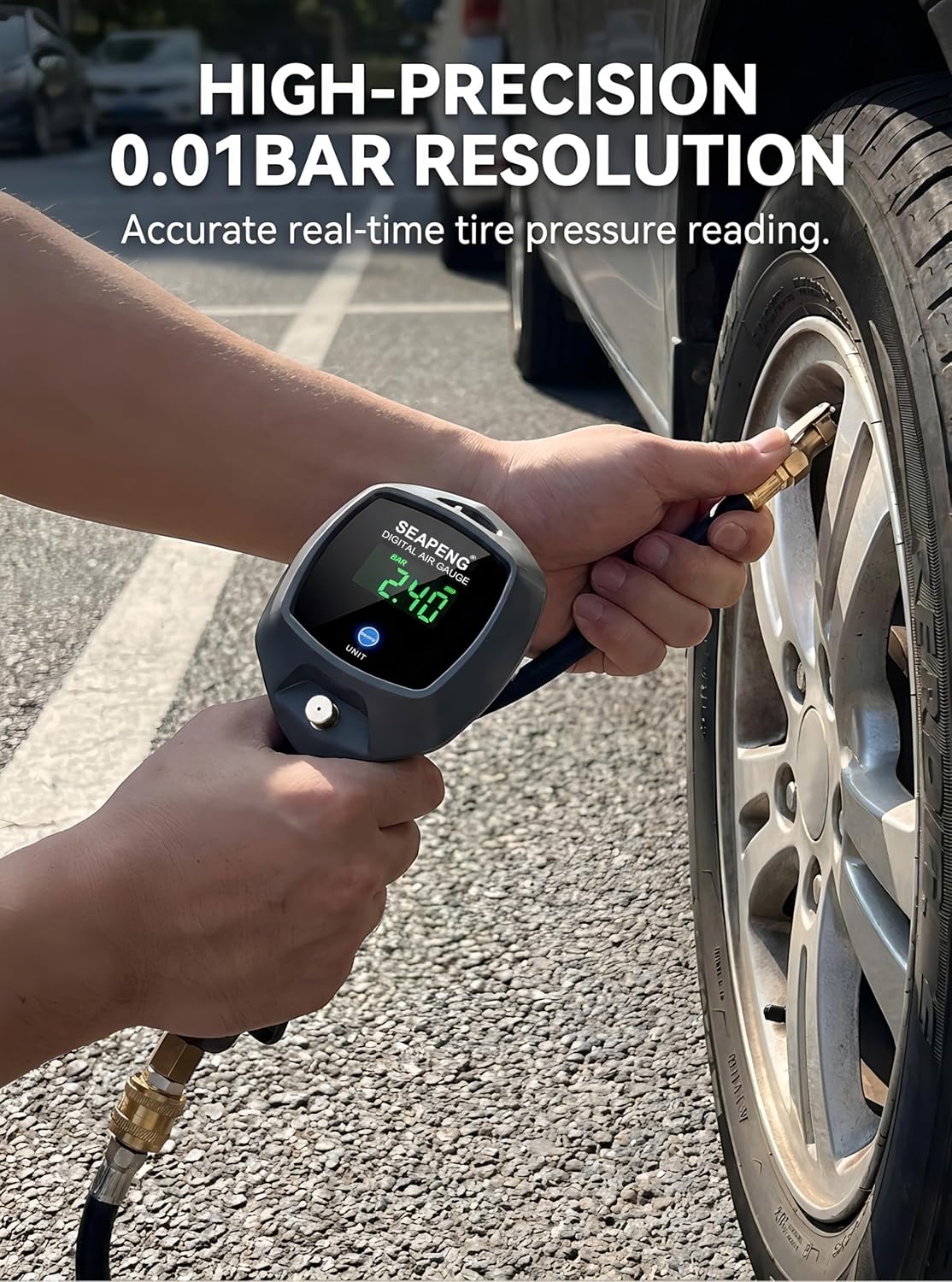 Digital Tire Inflator with Pressure Gauge, 230 PSI