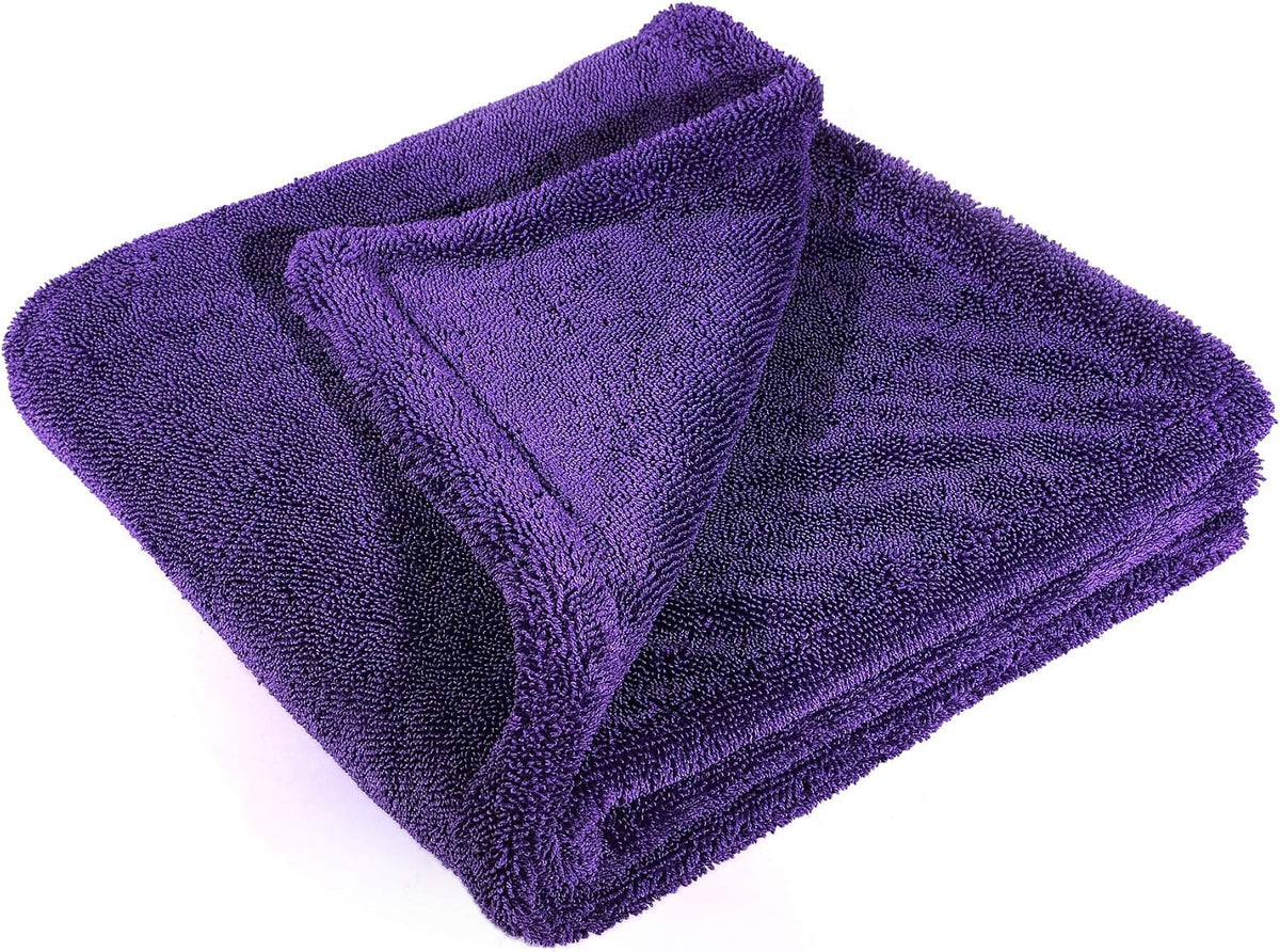 Maxshine 24" x 36" Universal Purple Duo Twisted Microfiber Towel (1200GSM) – Large, Plush, Rinse-Free Double-Sided Drying Towel – Super Absorbent Microfiber for Drying