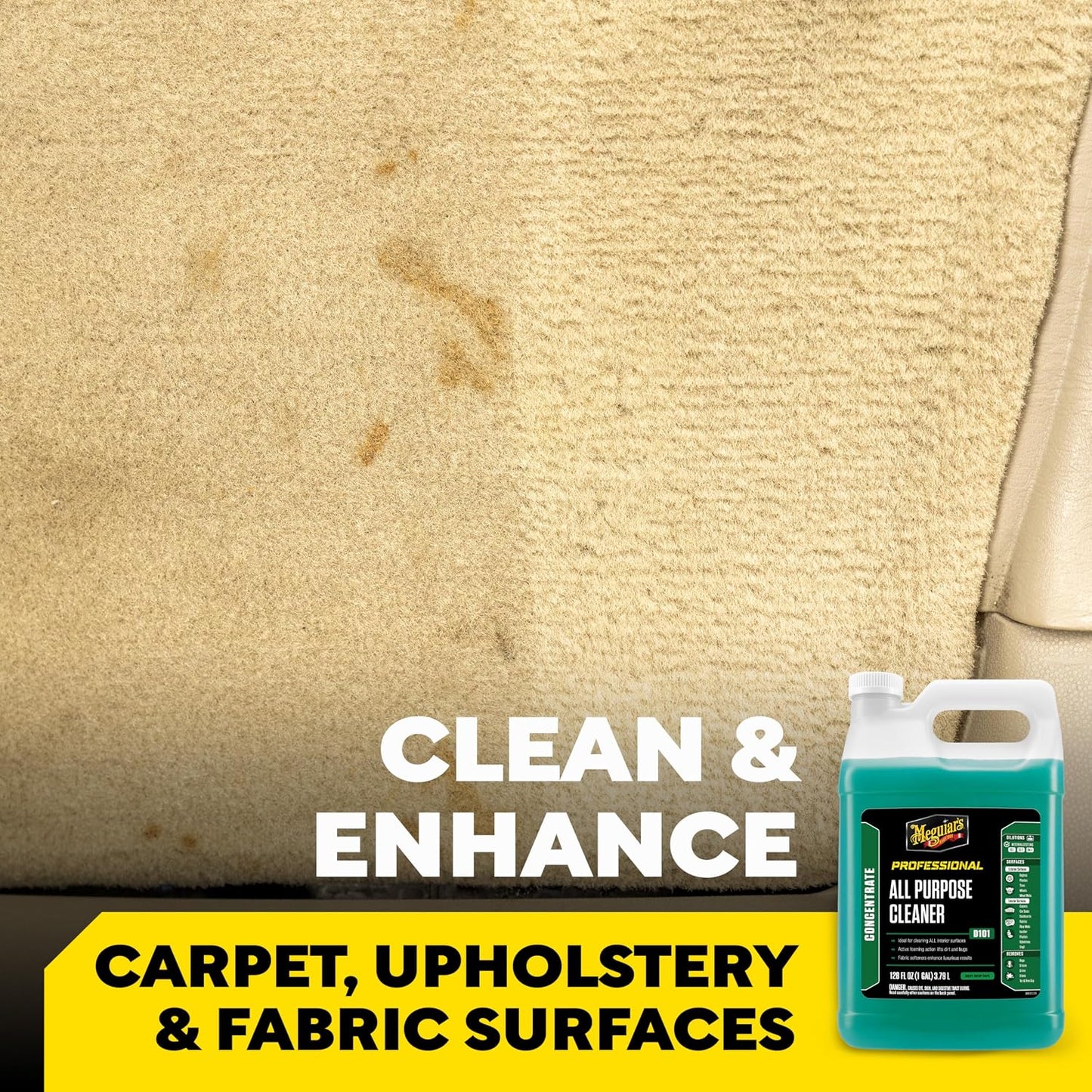 Meguiar's D10101 All Purpose Cleaner, Versatile Car Detailing Cleaner Ideal for Both the Interior and Exterior Vehicle Surfaces, Foaming Action Lifts Dirt from Leather, Carpet, Upholstery, and Vinyl