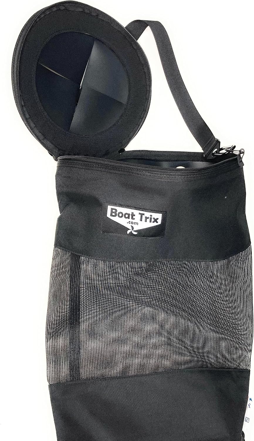 Boat Trash Bag Garbage Waste Can Reuseable Washable Mesh and Nylon/Polyester by Boat Trix Multiple Sizes and Models (Flapper Lid, Large)
