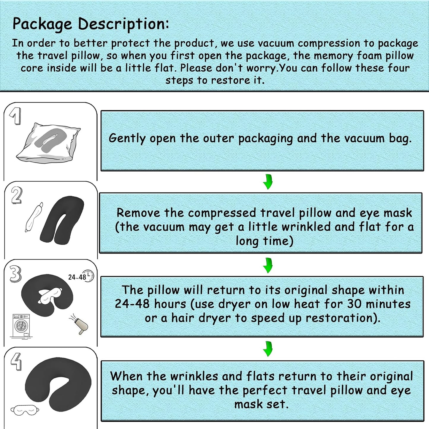Pure Memory Foam Travel Pillow Set for Adults - Comfortable & Removable Machine Washable Cover, Neck Support Pillow Airplane Travel Kit with Eye Mask for Portable Plane Accessories - Peach Pink