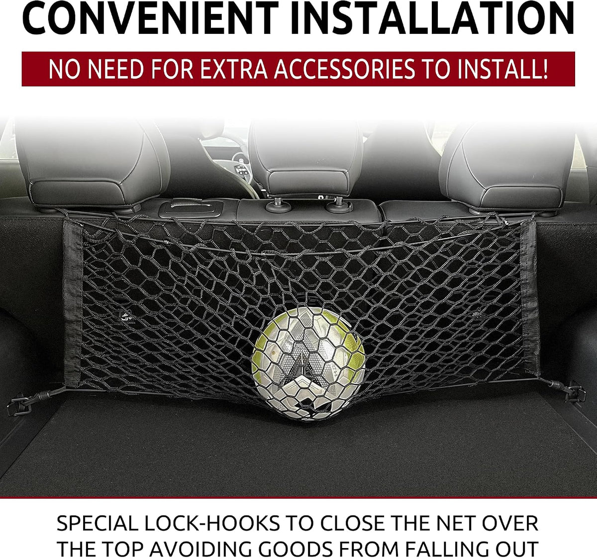 Envelope Style Automotive Trunk Mesh Cargo Net for Kia EV6 Light Wind GT-Line 2022-2025 - Premium Trunk Organizer and Storage - Luggage Net for Crossover - Best Car Organizer for Kia EV6