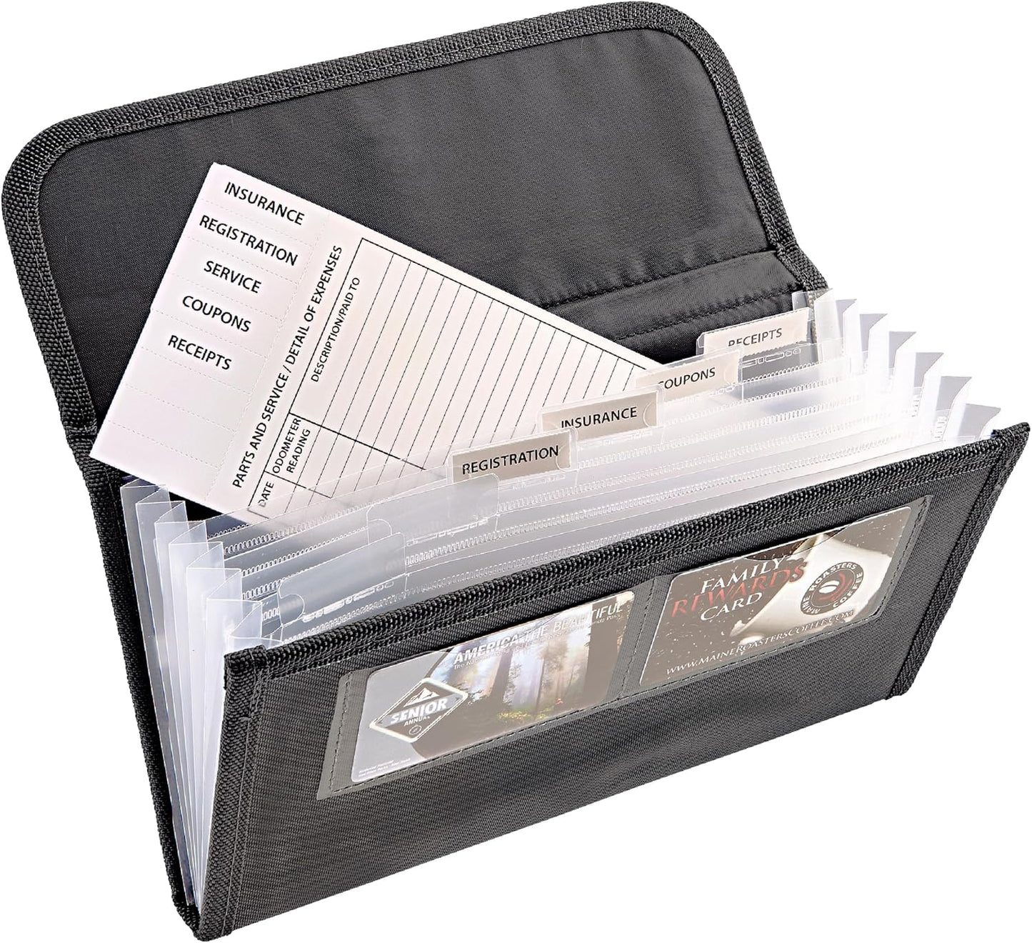 High Road Glove Box Organizer - Insurance and Registration Holder for Car Documents and Paperwork - Expandable Front Seat Organizer with Card Pockets