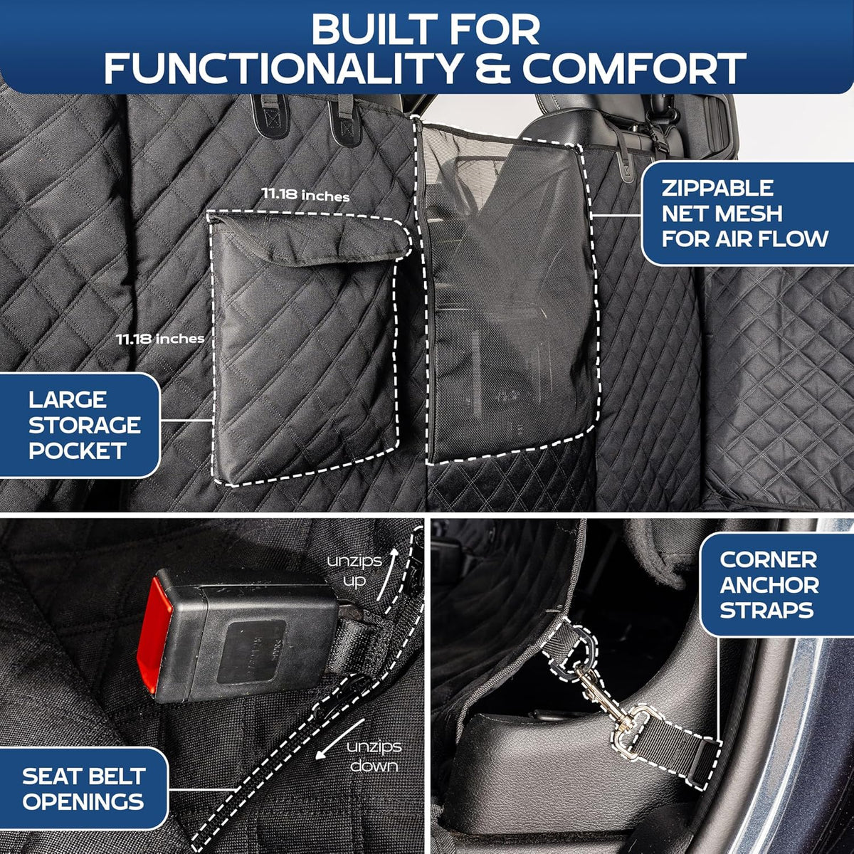 Ruff Liners XL Dog Hammock for Truck, Fold-Up Seats - As Seen on Shark Tank