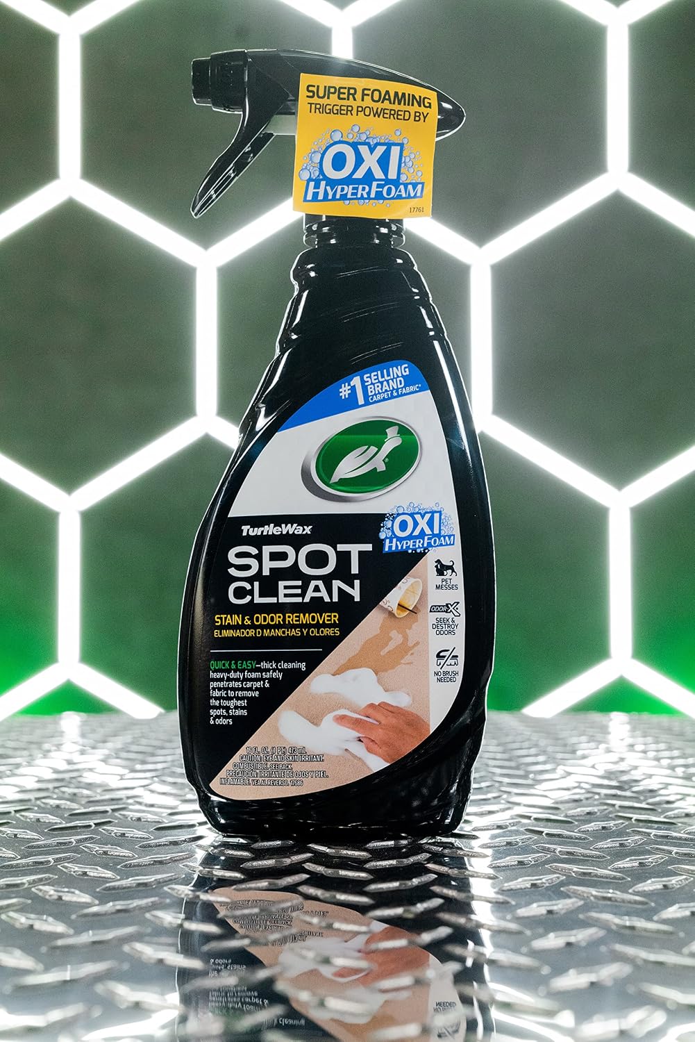 Turtle Wax 53839 Spot Clean Stain & Odor Remover, Non-Aerosol Foaming Spray Cleaner for Carpet, Fabric and Upholstered Surfaces, Eliminates Tough Stains, Deodorizes, 16 oz