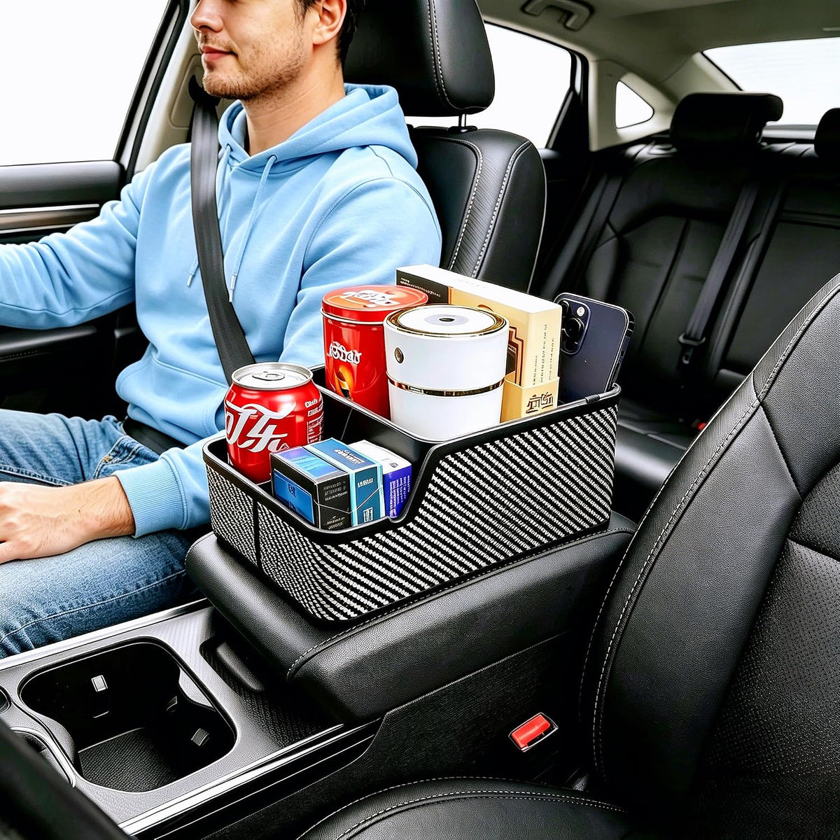 Car Seat Organizer with Compartment,Small Caddy for Car