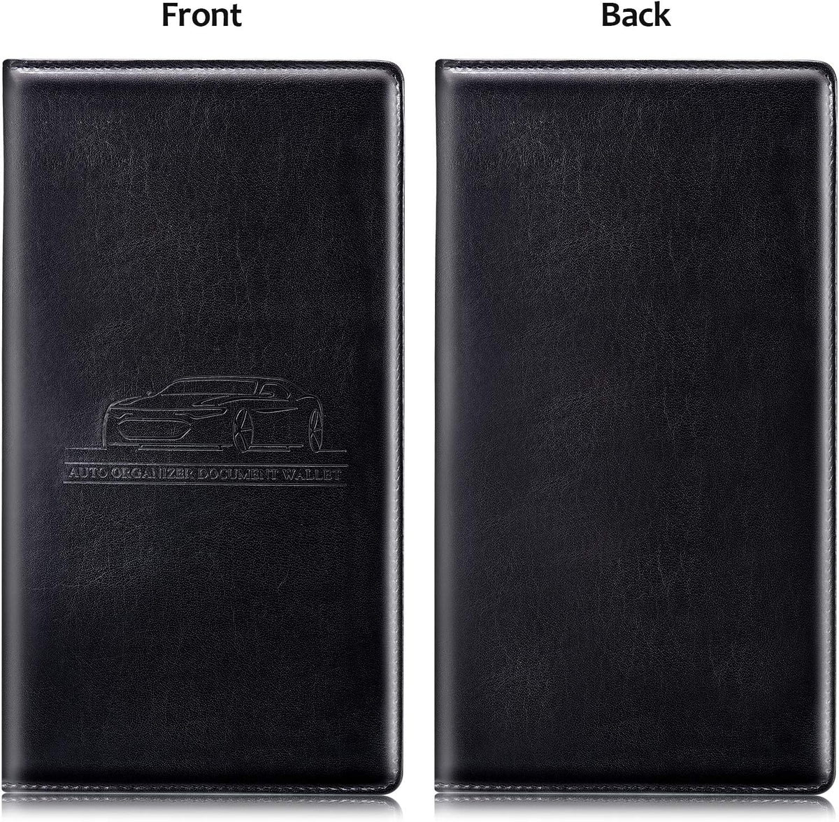 Frienda 2Pcs Car Registration Insurance Card Holder, Black, Brown