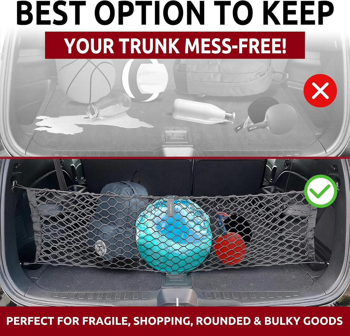 Envelope Automotive Elastic Trunk Mesh Cargo Net for Honda Pilot 2016-2025 - Car Accessories - Premium Trunk Organizer and Storage - Cargo Net for SUV- Vehicle Carrier Organizer