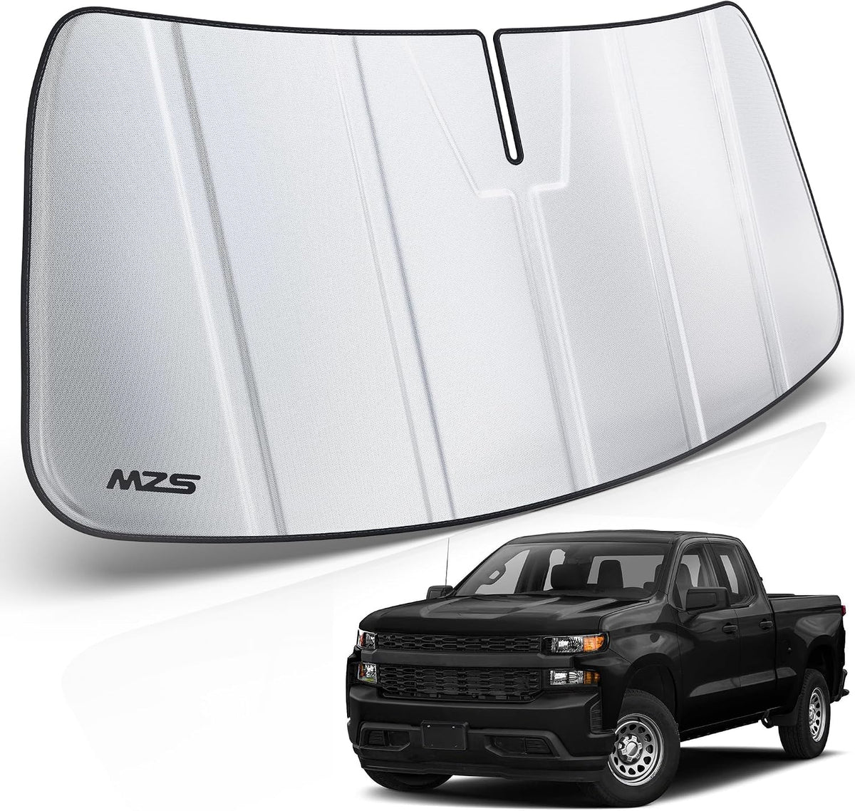 MZS Windshield Sun Shade for Silverado Sierra 1500 2500HD 3500HD 2019-2026