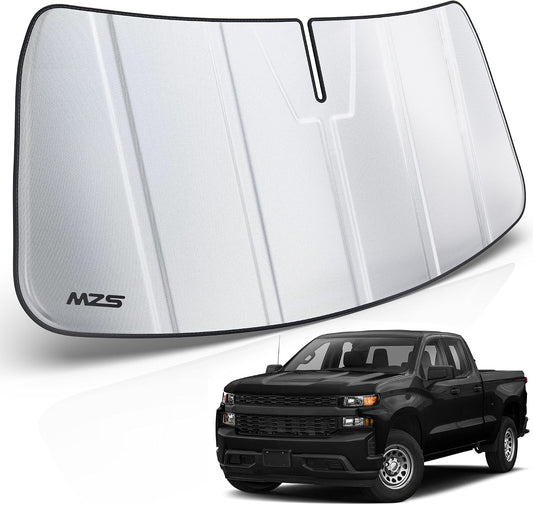 MZS Windshield Sun Shade for Silverado Sierra 1500 2500HD 3500HD 2019-2026