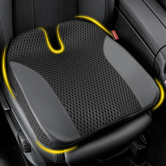 Lofty Aim Car Seat Cushion for Driving, Memory Foam Driver Seat Cushion | Car Seat Cushion for Long Driving Comfort, Driver Seat Pillow Adds Height and Support for Cars, Trucks, Office Chairs, Black