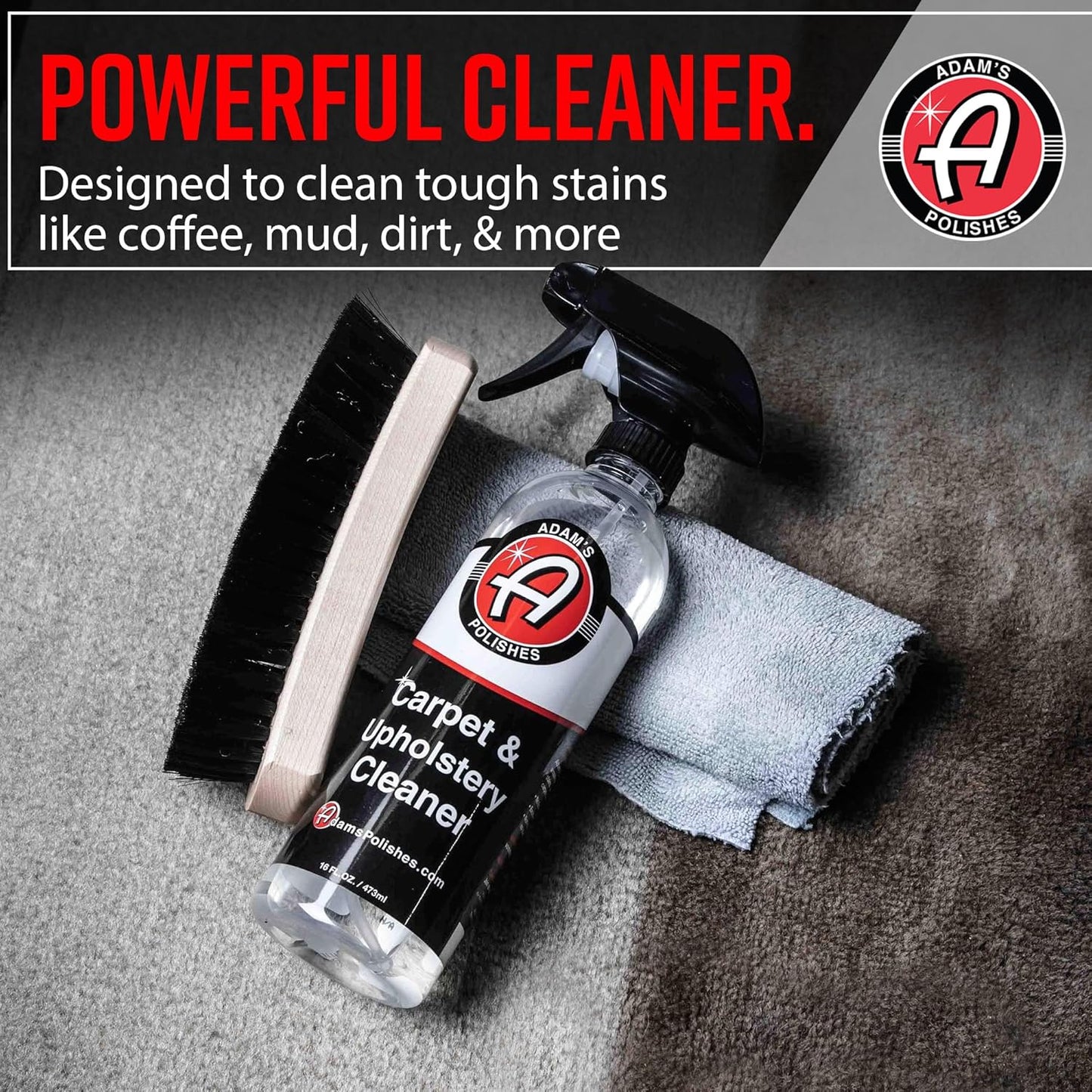 Adam's Polishes Carpet Drill Brush Combo - A Cleaning Tool Attachment For Scrubbing/Cleaning Carpet, Upholstery, Leather Seats & Chairs, Floor Mats, Trunk, Furniture, Interior Boat, RV & Accessories