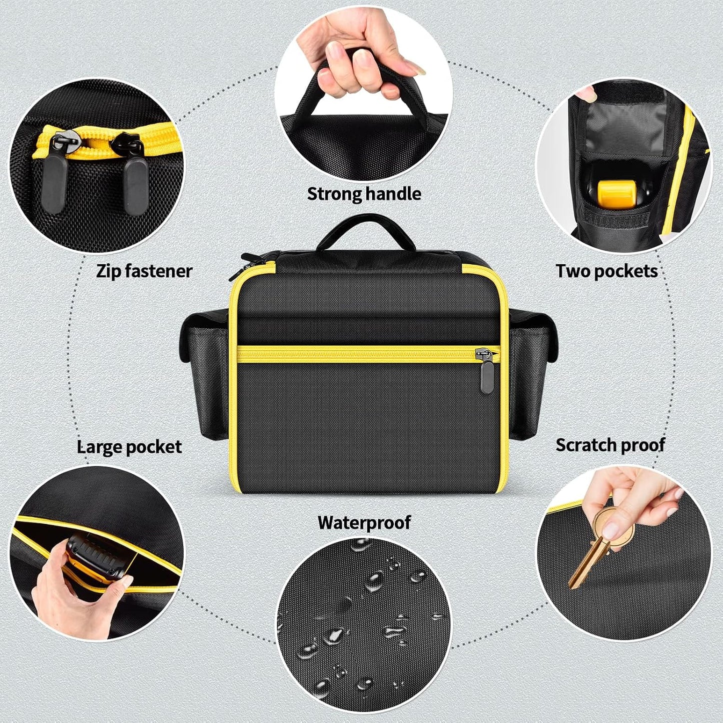 Air Compressor Bag Case Compatible with DEWALT 20V MAX Tire Inflator DCC020IB, Portable Storage Carrying Organizer for Air Pump,Battery Pack, Charger and Accessories (Bag Only)