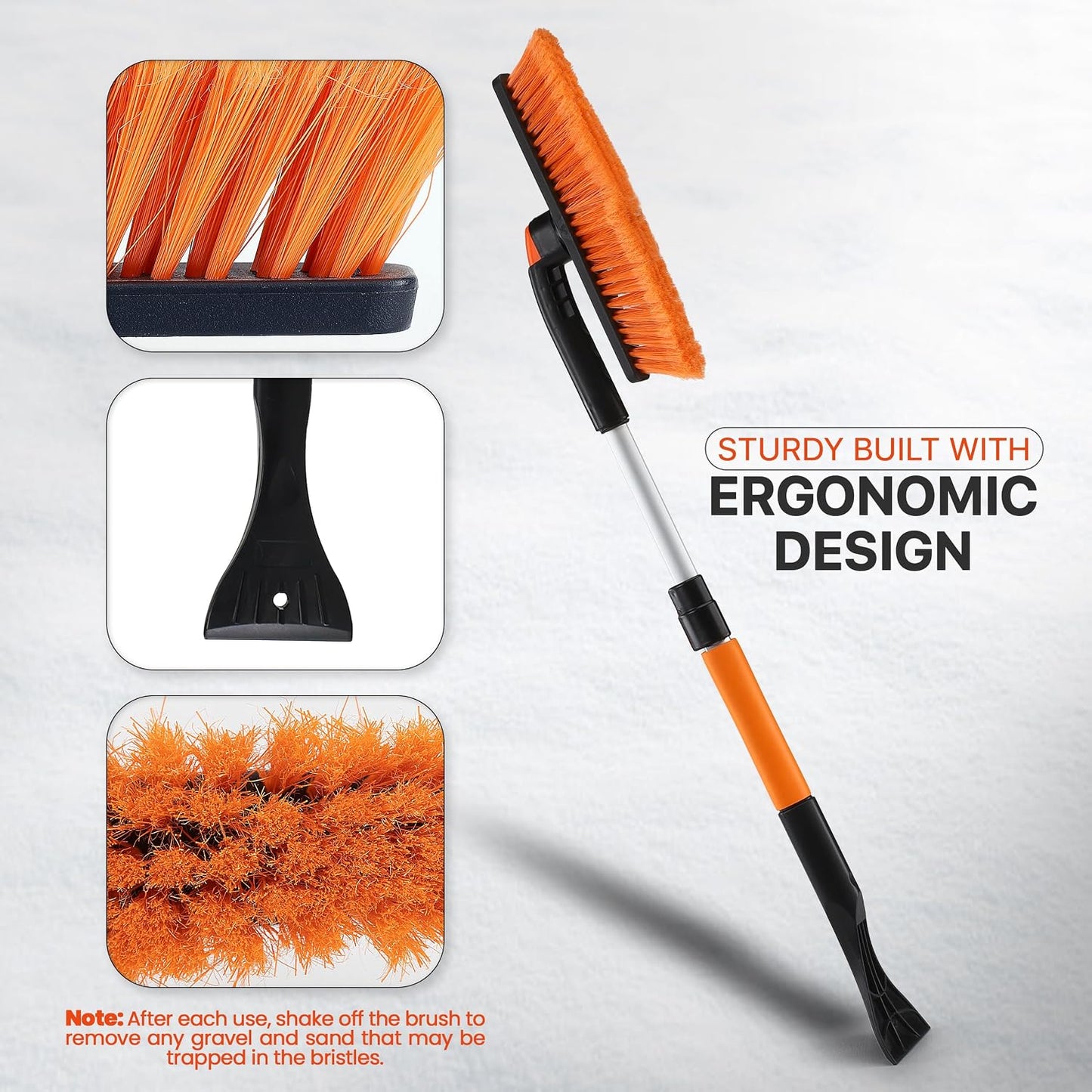 Utopia Home 31" to 37” Extendable Snow Brush for Car and Ice Scrapers for Car Windshield, 360° Rotation Brush Head Snow Broom for Truck and SUVs with Ergonomic Foam Grip