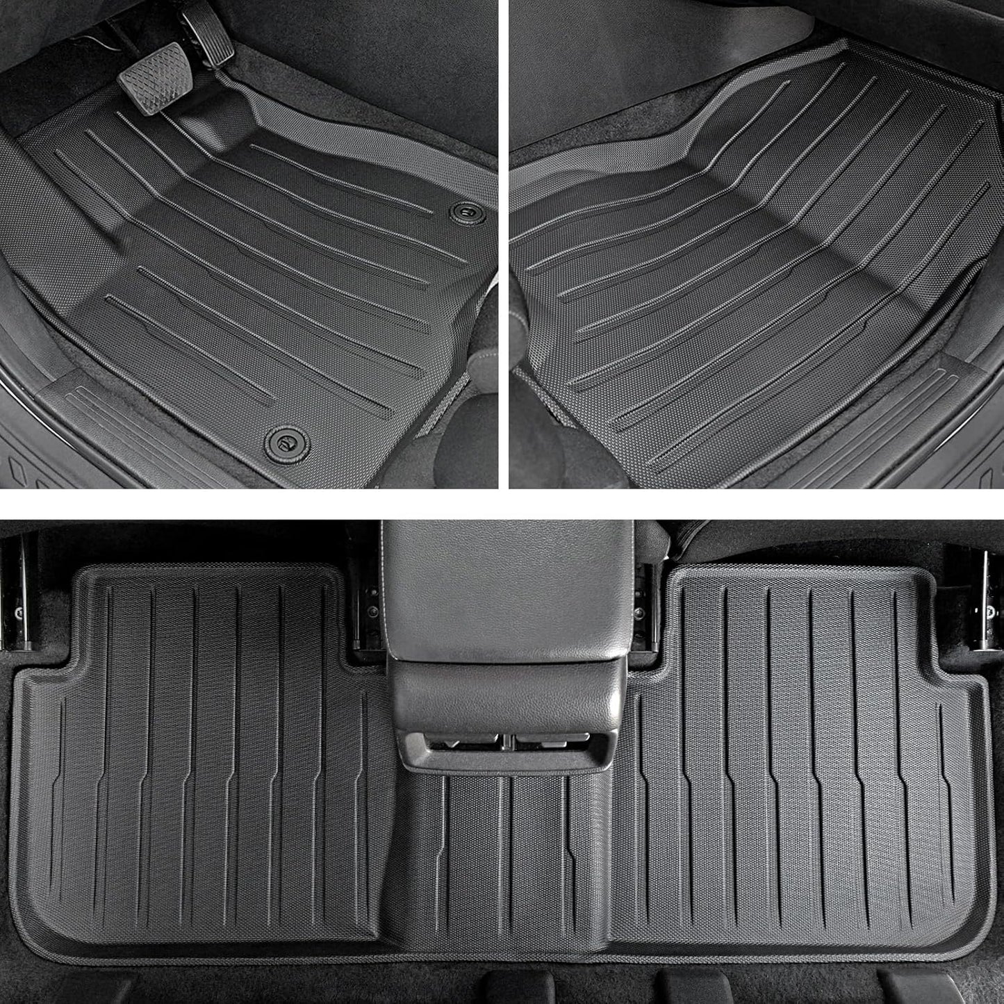Floor Mats Cargo Mat Set for Honda CRV 2026 2025 2024 2023 Car Mat Accessories(Include Hybrid), All Weather TPE Cargo Liner Door Sill Protectors for CR-V Gas Hybrid(Full Set Mats)