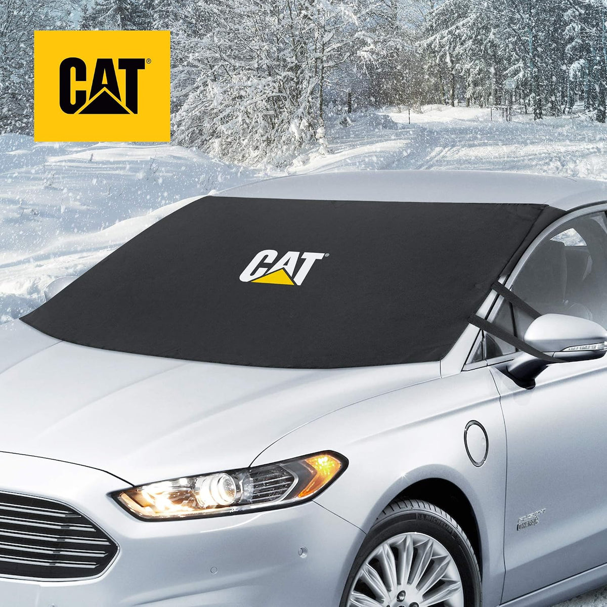 Motor Trend Ice Scraper/Frost Remover + CAT Frost Guard/Snow Cover for Car and Truck Windshields/Mirrors, Winter Storm Survival Kits (Extendable/Rotating Snow Brush + Frost Guard)