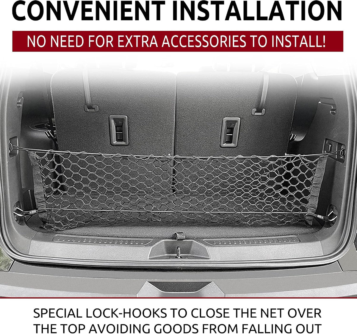 Envelope Style Automotive Elastic Trunk Mesh Cargo Net for Buick Encore GX 2020-2026 - Premium Trunk Organizer and Storage - Luggage Net for Crossover - Best Car Organizer for Buick Encore GX