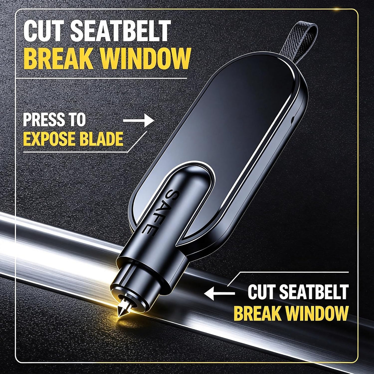 Car Escape Tool Key Chain,Emergency Window Breaker&Seat Belt Cutter