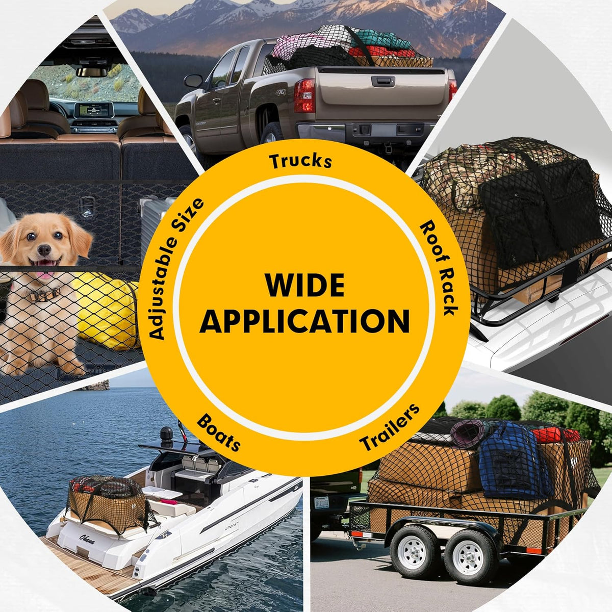 Cargo Net for Pickup Truck Bed, 4'×4' Highly Elastic Truck Bed Cargo Net