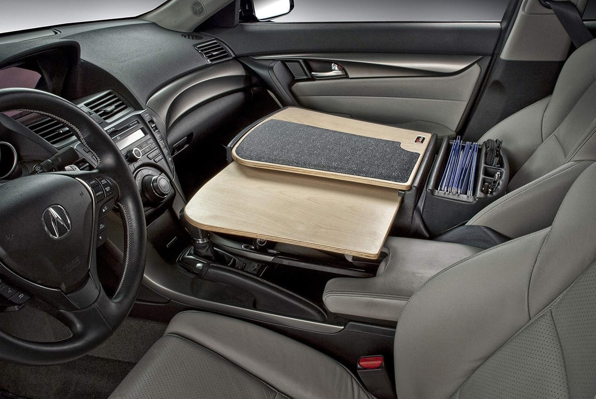 AutoExec GripMaster Car Desk for Your Vehicle Workstation and Mobile Office, Natural Birch
