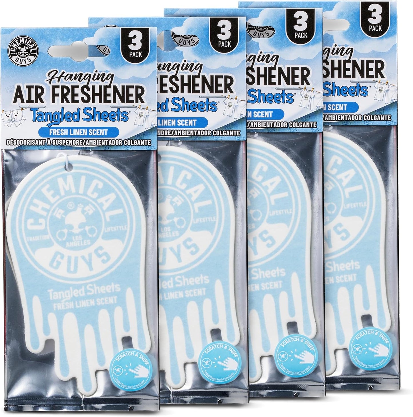 Chemical Guys Car Fresheners, Hanging Air Fresheners - New Car Scent for Cars, Trucks, SUVs, RVs, Home, Office, Work, Dorm Room, & More - 12 Pack