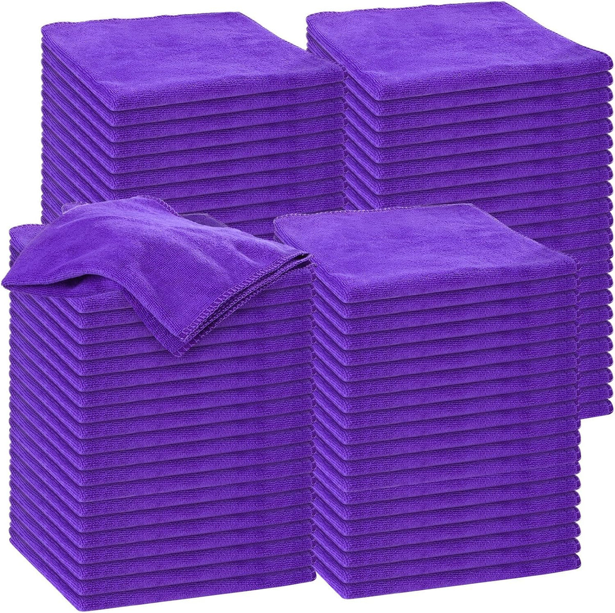 Nuenen Car Microfiber Clean Cloths, Purple, 16 x 16 Inch, 120 Pcs
