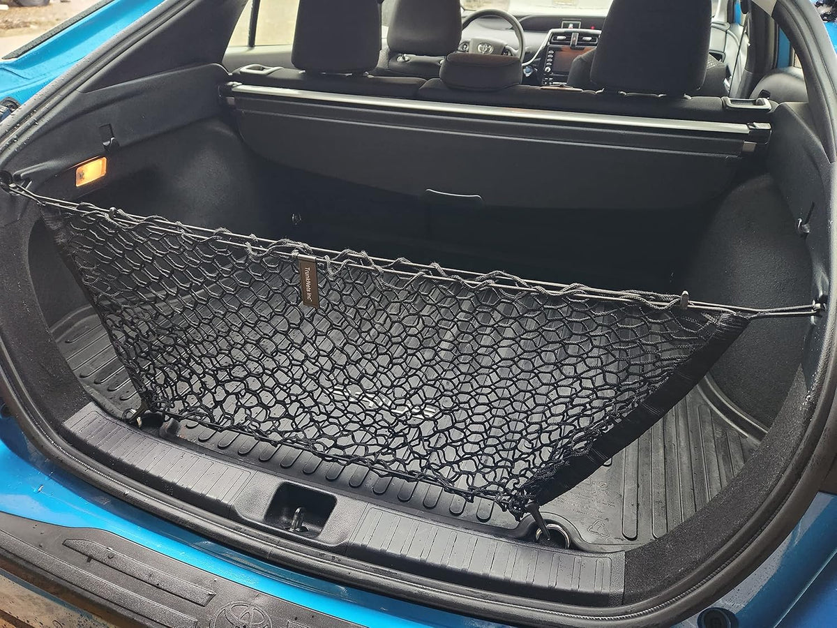 Envelope Style Automotive Elastic Trunk Mesh Cargo Net for Toyota Prius 2016-2024 - Premium Trunk Organizer and Storage - Luggage Net for Sedan - Best Car Organizer for Toyota Prius (XW50)