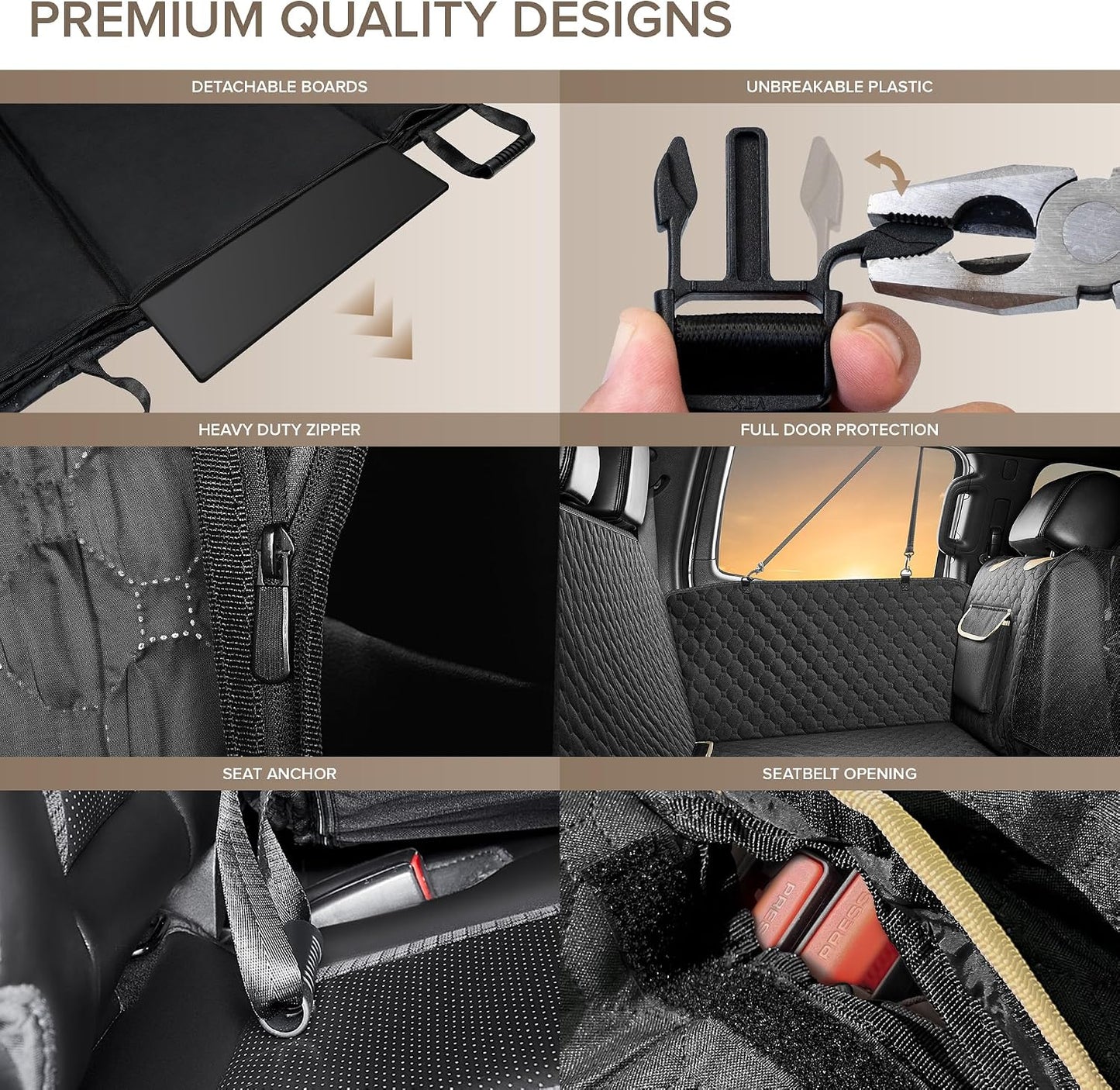 XL Truck Back Seat Extender for Dogs, Hard Bottom Dog Car Seat Cover for Back Seat, Heavy Duty Dog Hammock for Aggressive Chewers, Waterproof Pet Seat Covers for Trucks, F150, Ram1500, Large SUV