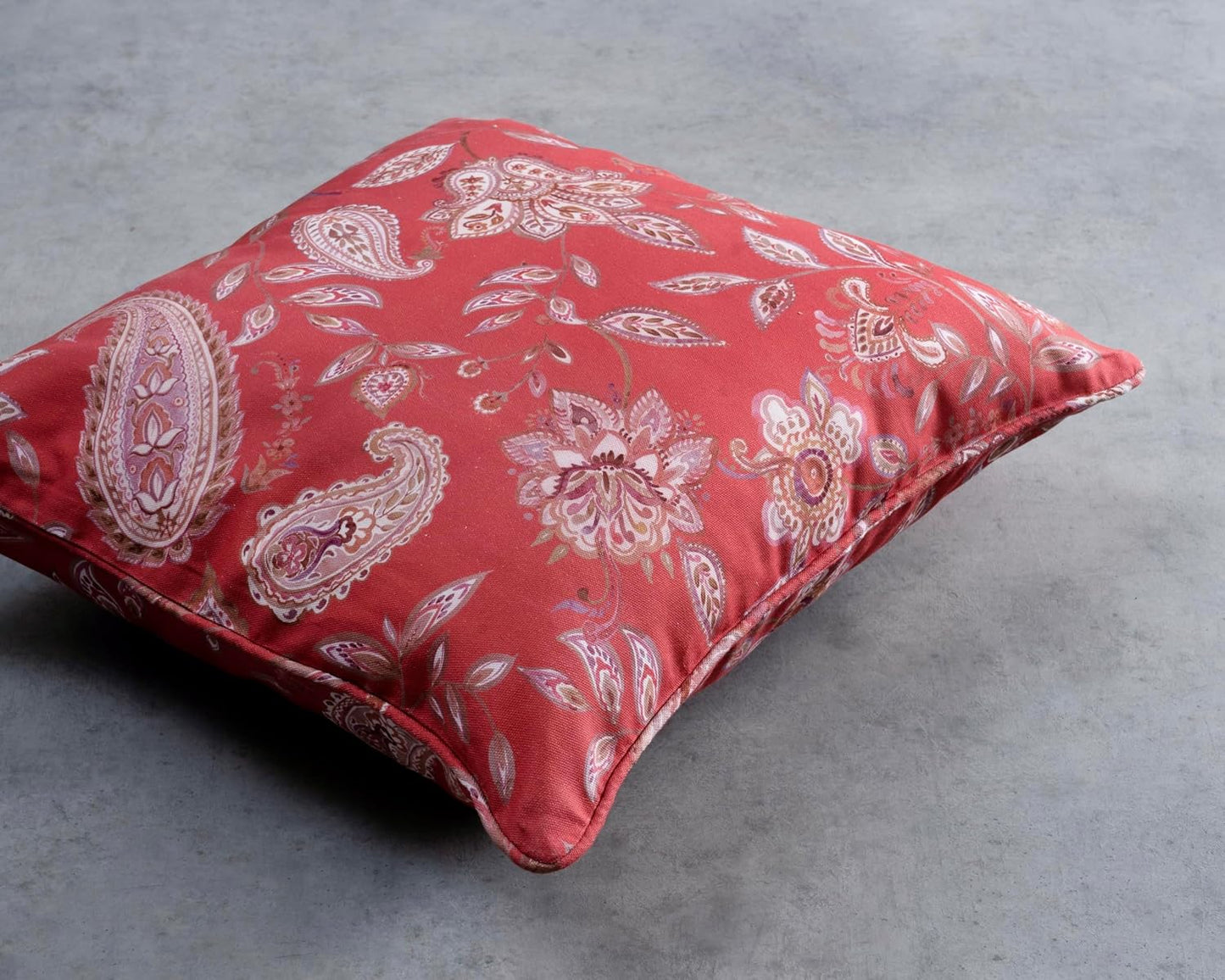 Maison d' Hermine Decorative Pillow Covers 20 x 20 inch Square 100% Cotton Throw Pillow Covers with Invisible Zipper for Living Room Couch Chair Sofas Spring Summer (Ramage - Fire Brick)