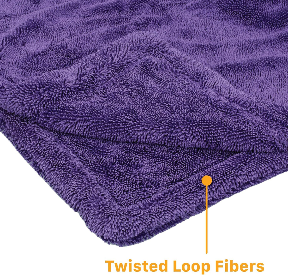 Maxshine 24" x 36" Universal Purple Duo Twisted Microfiber Towel (1200GSM) – Large, Plush, Rinse-Free Double-Sided Drying Towel – Super Absorbent Microfiber for Drying
