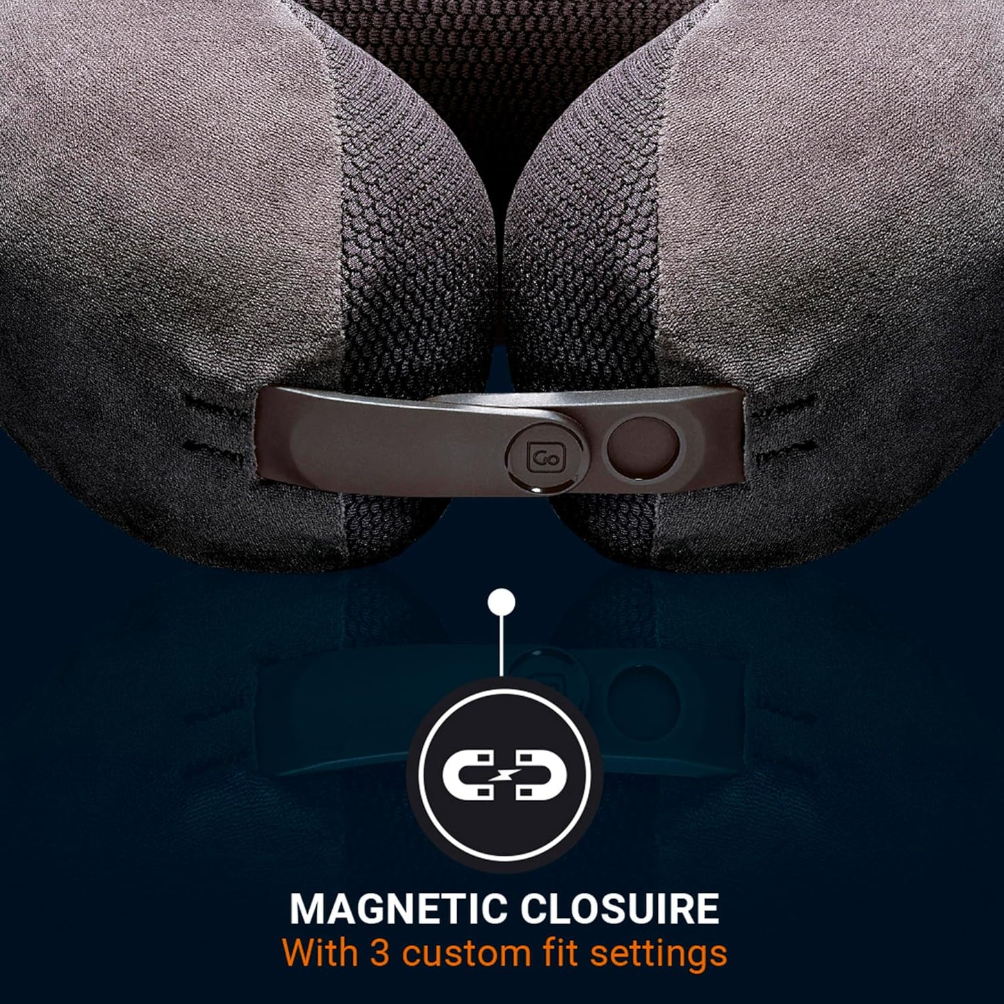 Go Travel Ultimate 3.0 Travel Pillow, Deluxe Memory Foam Neck Pillow with Magnetic Closure and Side Pocket, Ideal for Commute, Airplane, Car & Bus, Travel Essentials, Made in USA, Dark Gray