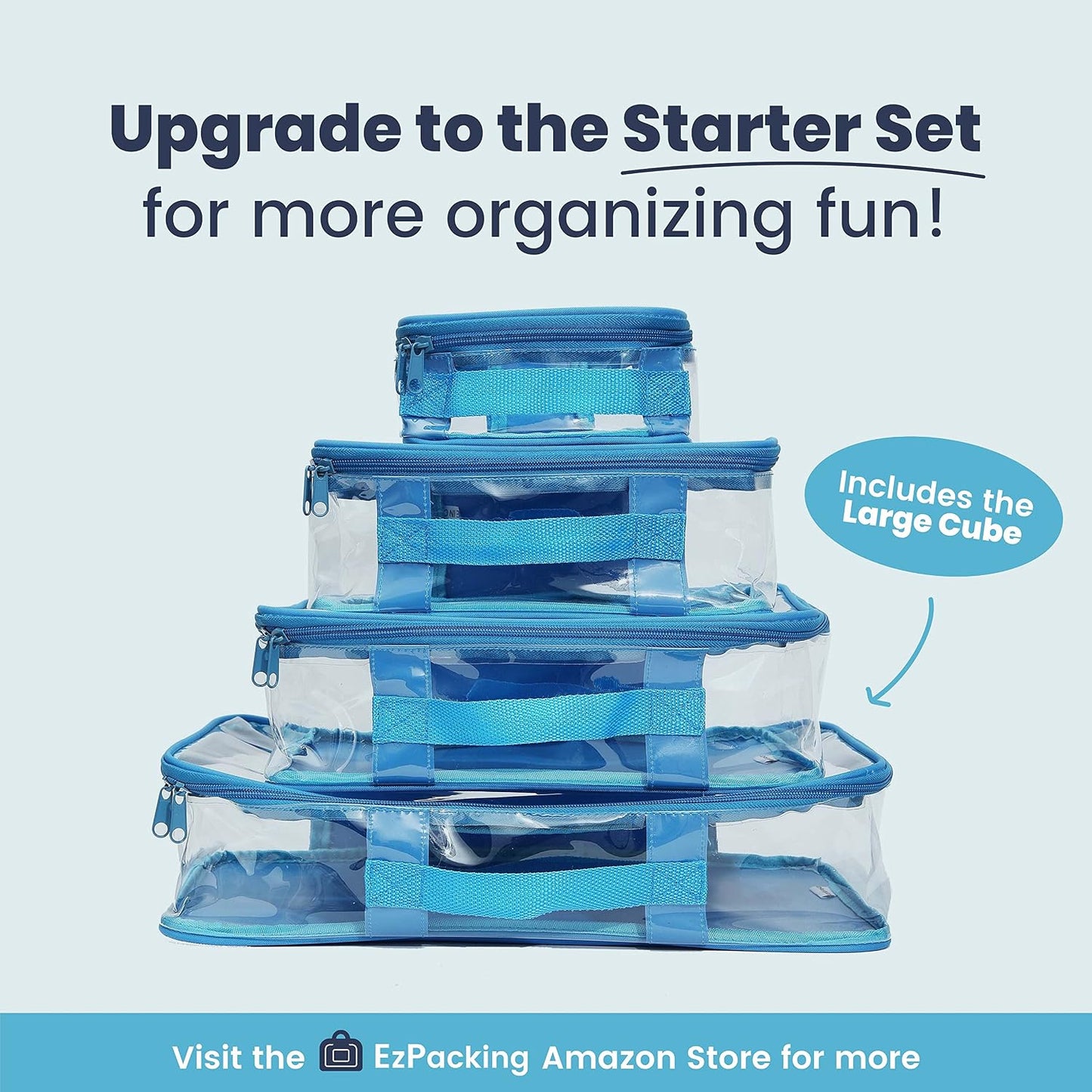Large Clear Travel Packing Cube/See-Through PVC Organizer for Suitcase/Multipurpose Pouch w/Handle/Dress Shirts, Pants, Cashmere, Sweaters & Seasonal Linen Storage Protection (Green)