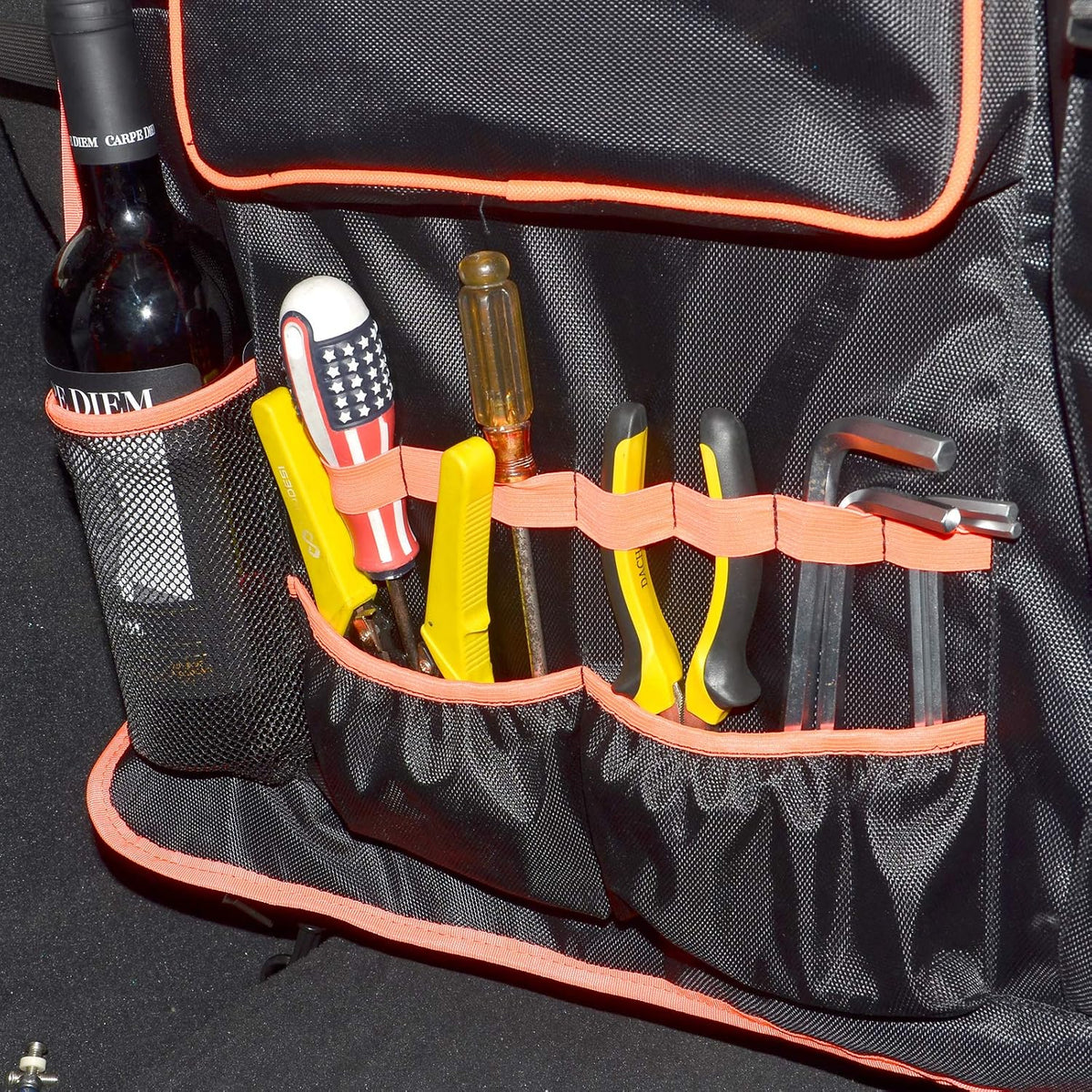 Goldfire Rear Seat Tool Organizers Cargo Net for Wrangler Storage Bag Trunk Cargo Holder Backseat Soft-Shell Carrier Car Pet Dog Barrier Divider Fits for Jeep JK JL 2007-2026 (Black,4 Doors Models)