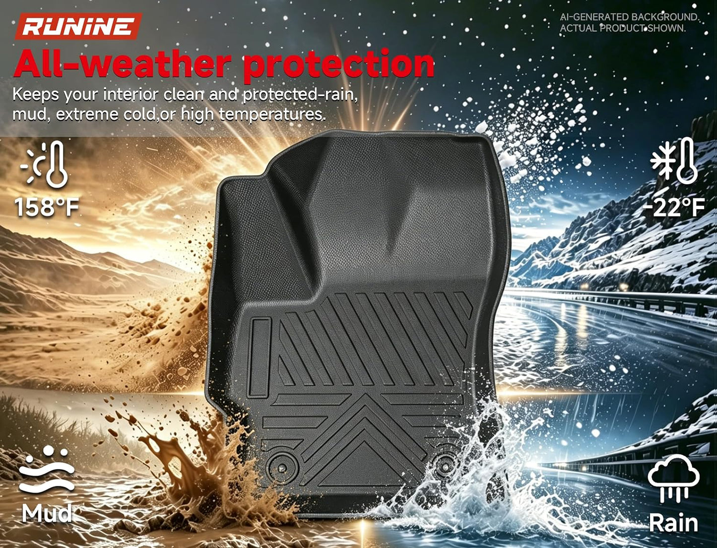 Floor Mats for Toyota Corolla 2020-2025 2026, All Weather Protection Custom Floor Mats Trunk Cargo and Car Windshield Cover Set for Toyota Corolla Accessories,Car Floor Liners Set
