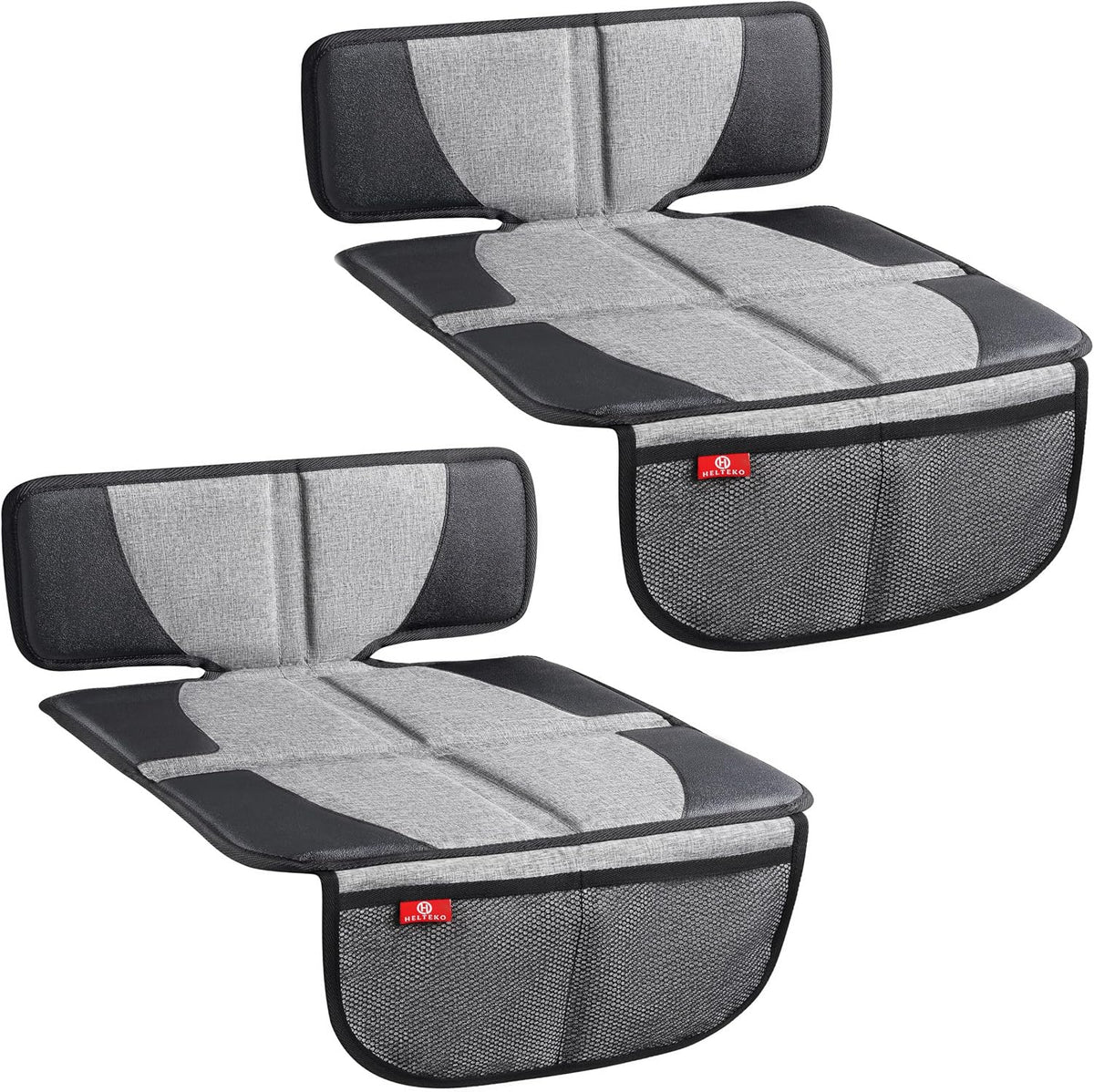 Helteko Carseat Protector with Thickest Padding, 2 Pack Auto Seat Pad from Waterproof & Stain Resistant for Child Baby , Kick Mat Material for Leather and Fabric Seat