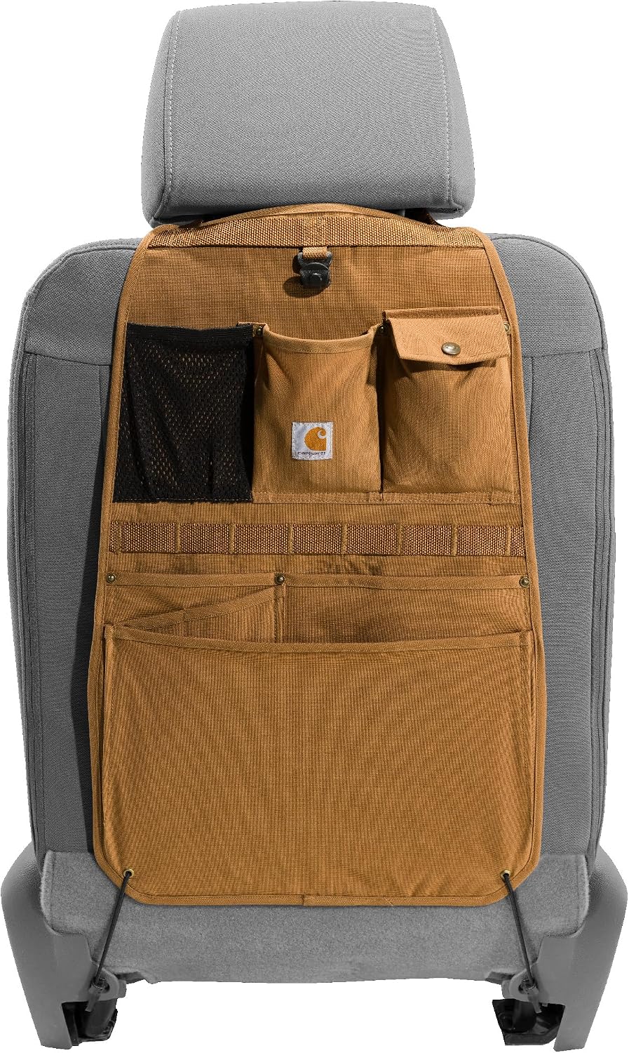 Carhartt Universal Nylon Duck Automotive Seat Back Organizer, Organization for Work and Kids, Gravel